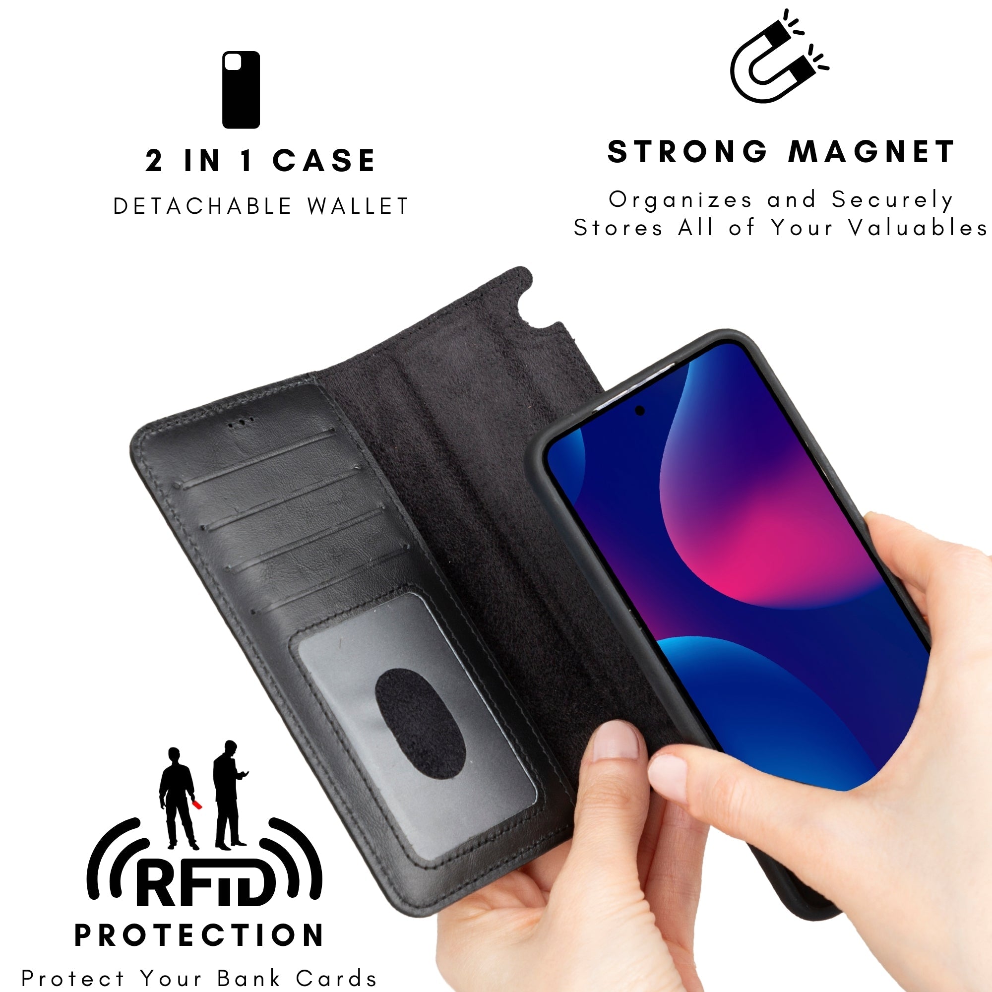 Buffalo Leather Samsung Galaxy S24 Plus Wallet with Detachable Case - TORONATA -