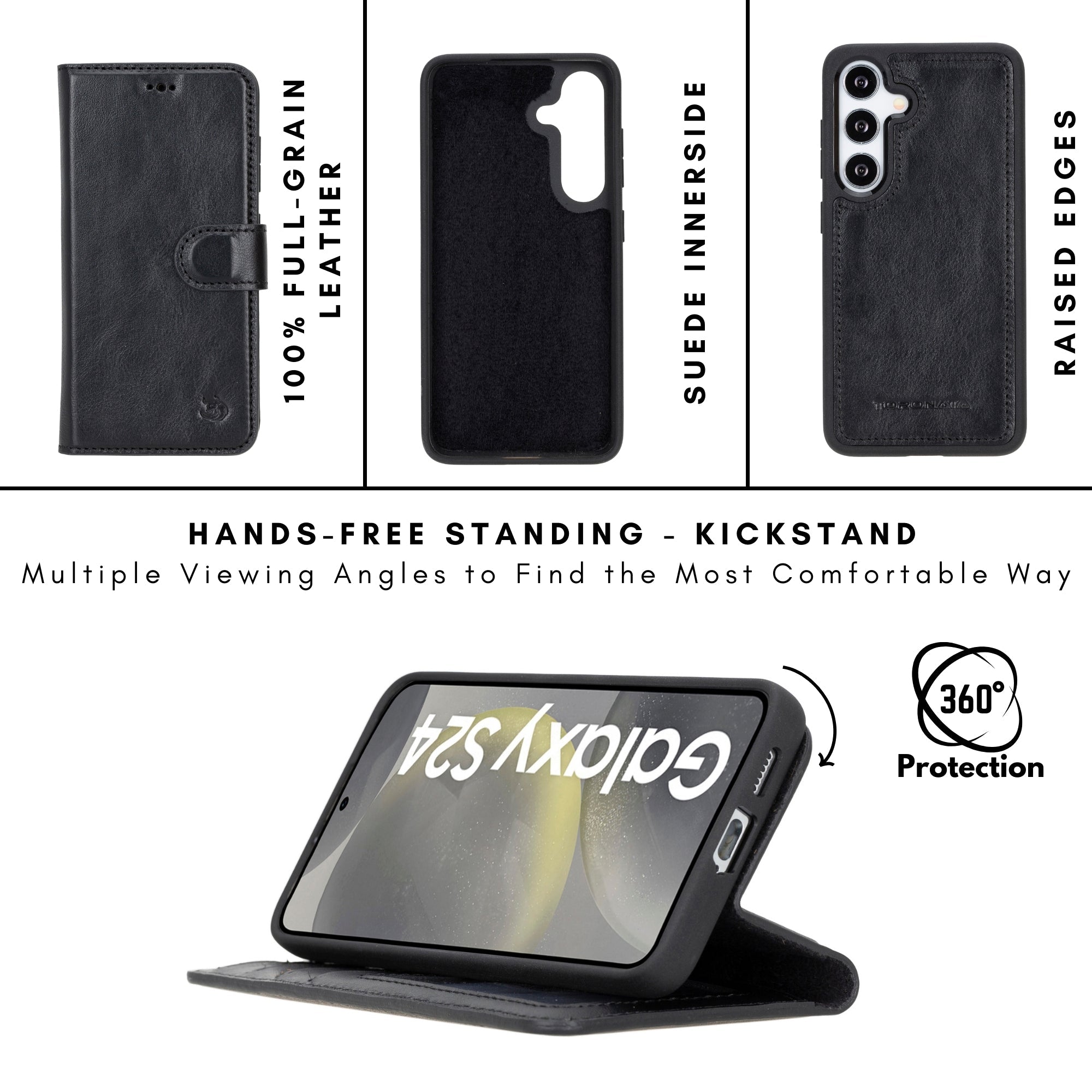 Buffalo Leather Samsung Galaxy S24 Wallet with Detachable Case - TORONATA -