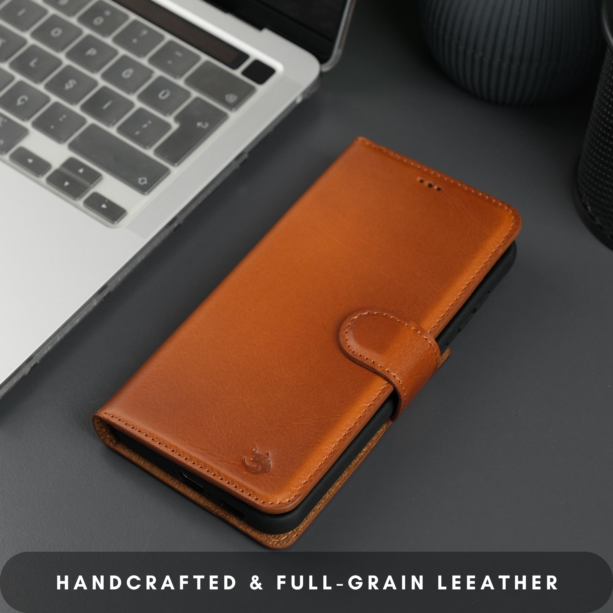 Buffalo Leather Samsung Galaxy S24 Wallet with Detachable Case-Tan---TORONATA