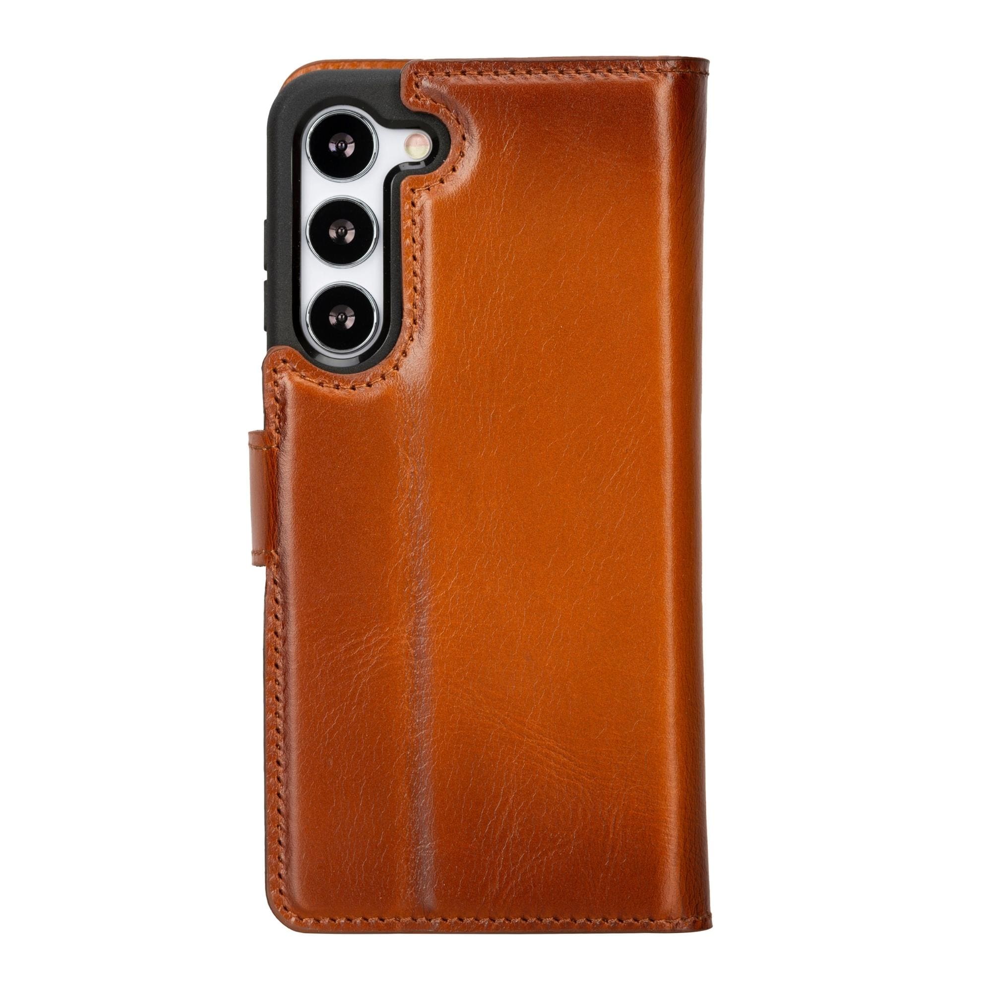 buffalo samsung galaxy s23 series detachable leather wallet case - galaxy s23 - tan - toronata