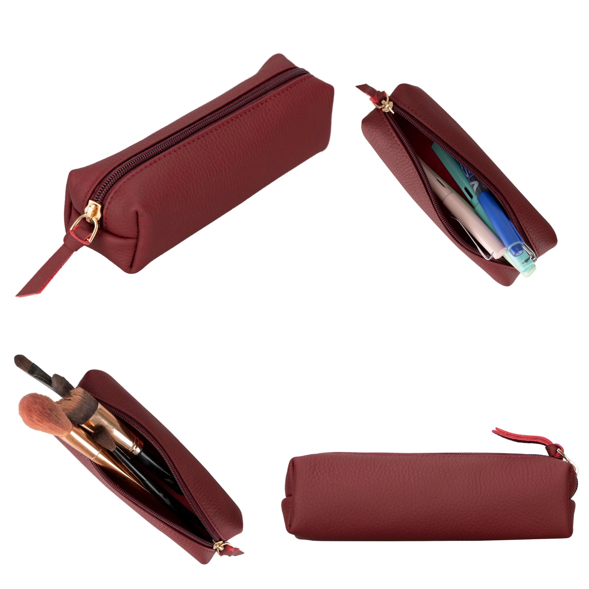 Centennial Multipurpose Leather Pencil Case and Makeup Bag - TORONATA -