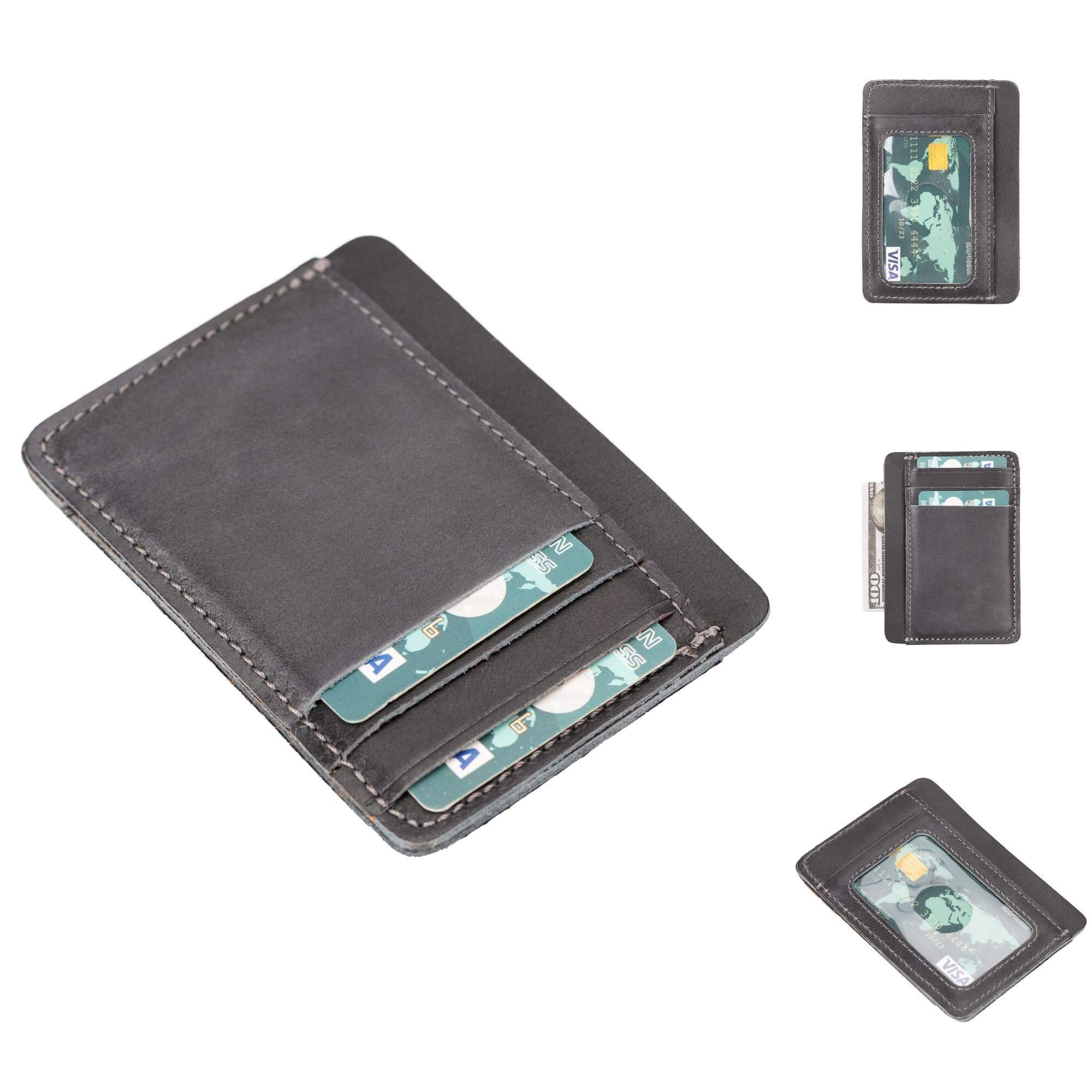cody leather card holder and wallet for unisex - toronata - #color_gray