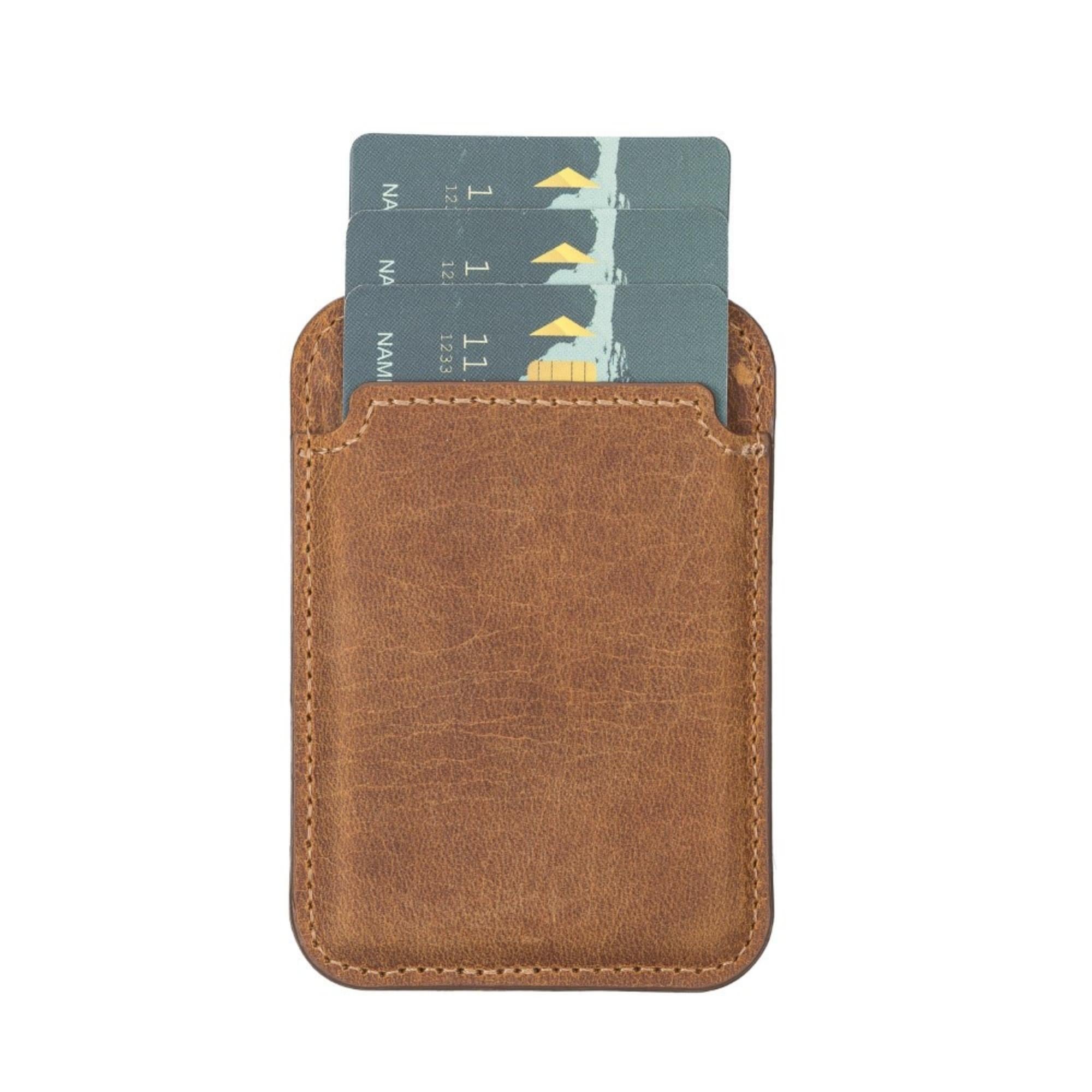 cortland full-grain leather card holder wallet with magnet - toronata -