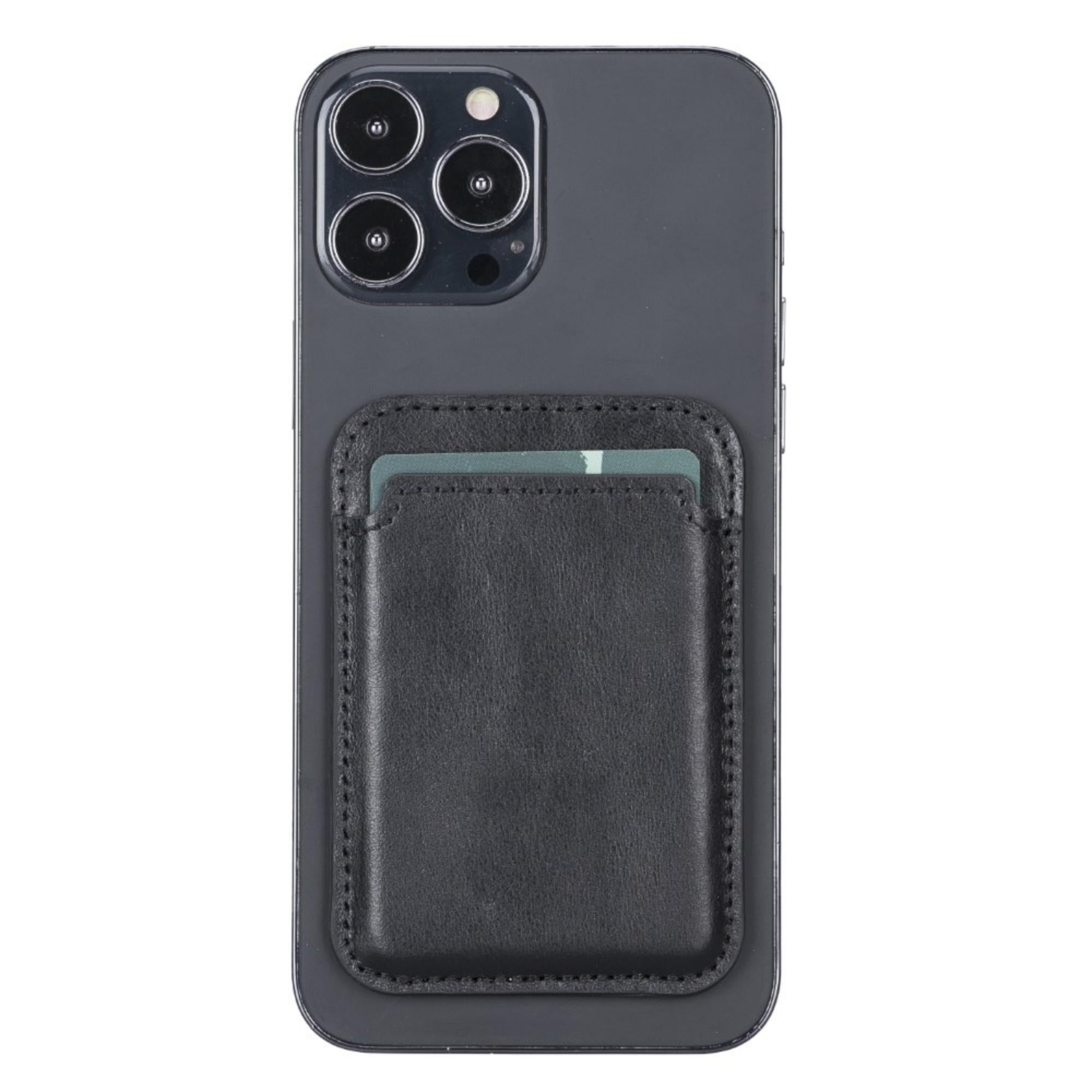 cortland full-grain leather card holder wallet with magnet - toronata -