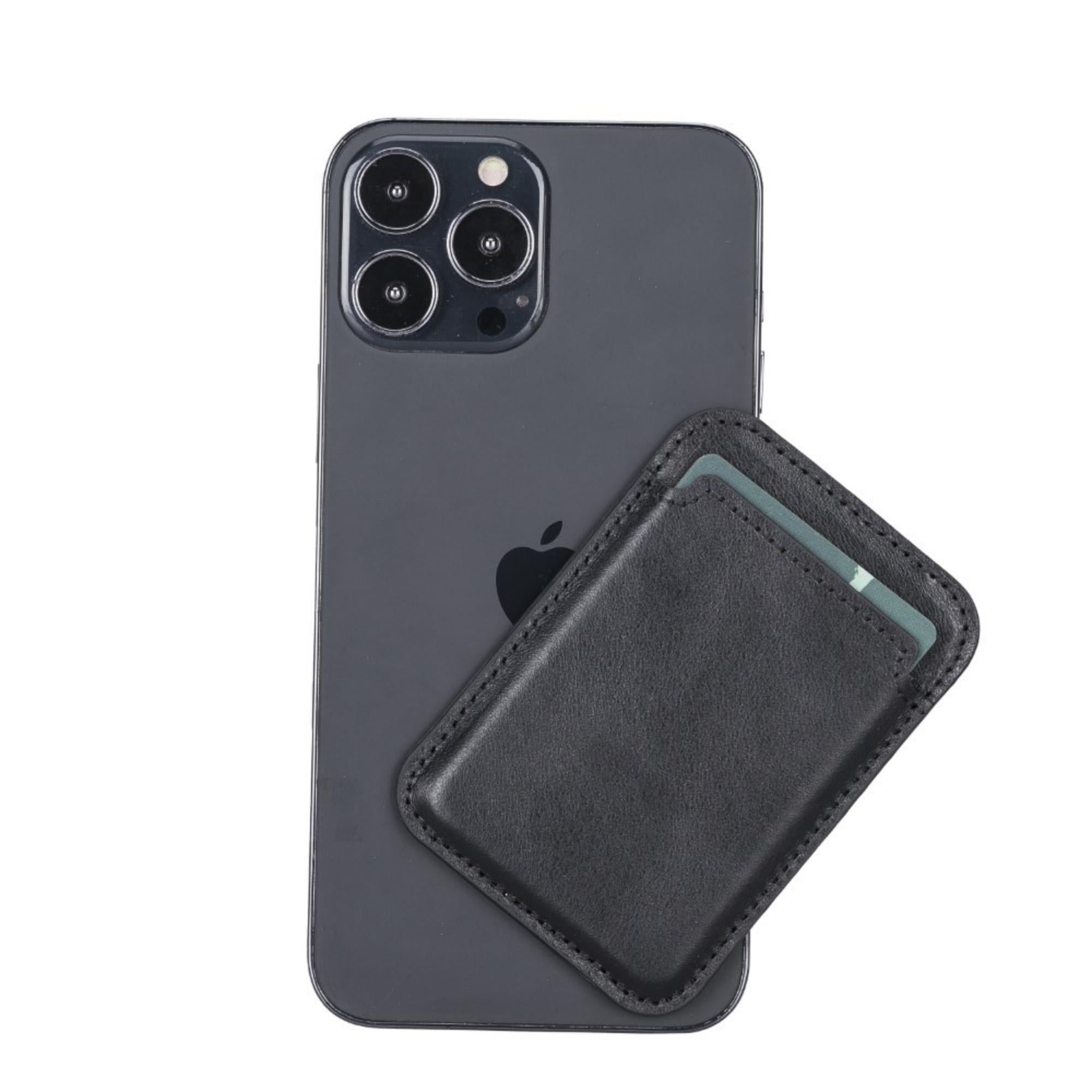 cortland full-grain leather card holder wallet with magnet - toronata -