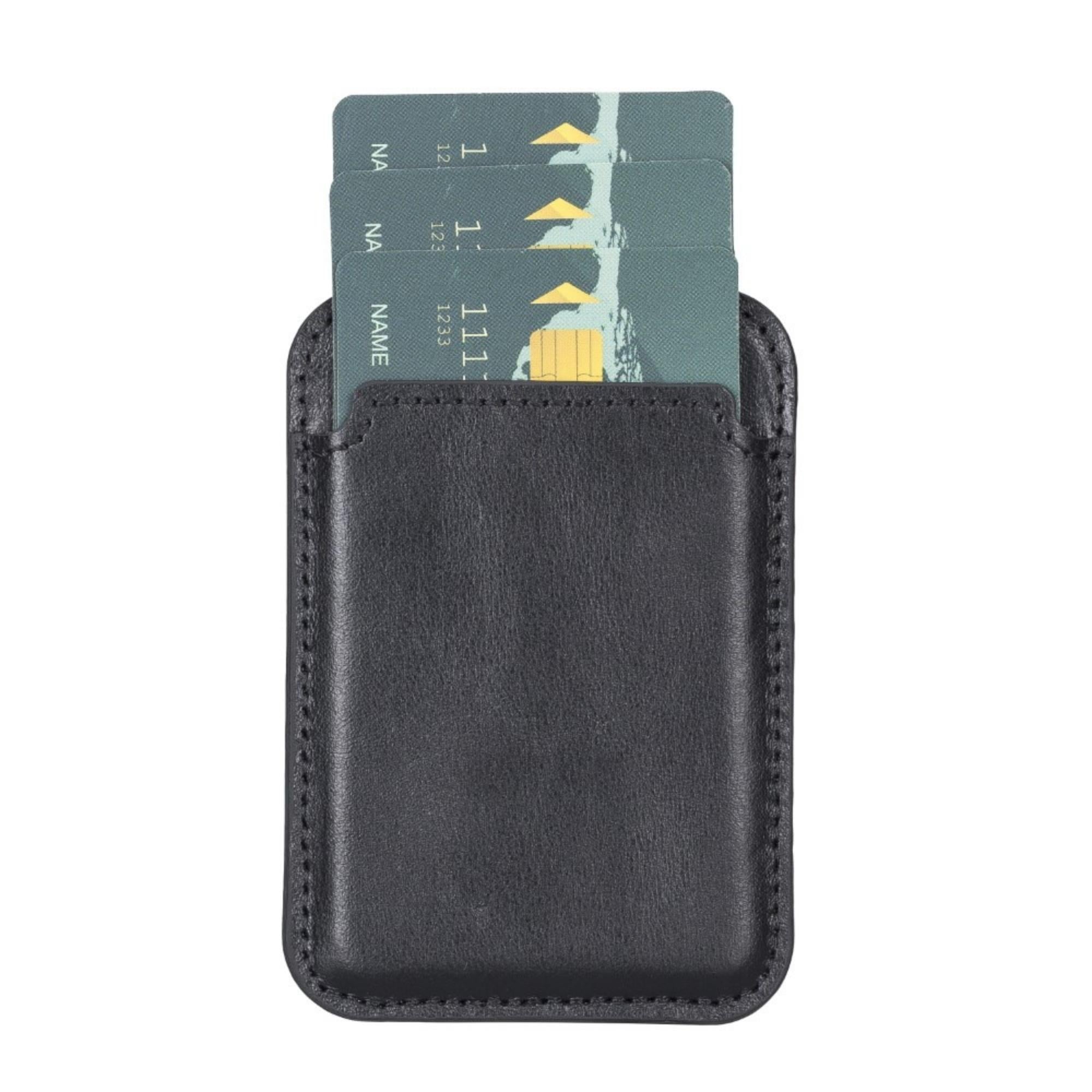 cortland full-grain leather card holder wallet with magnet - toronata -