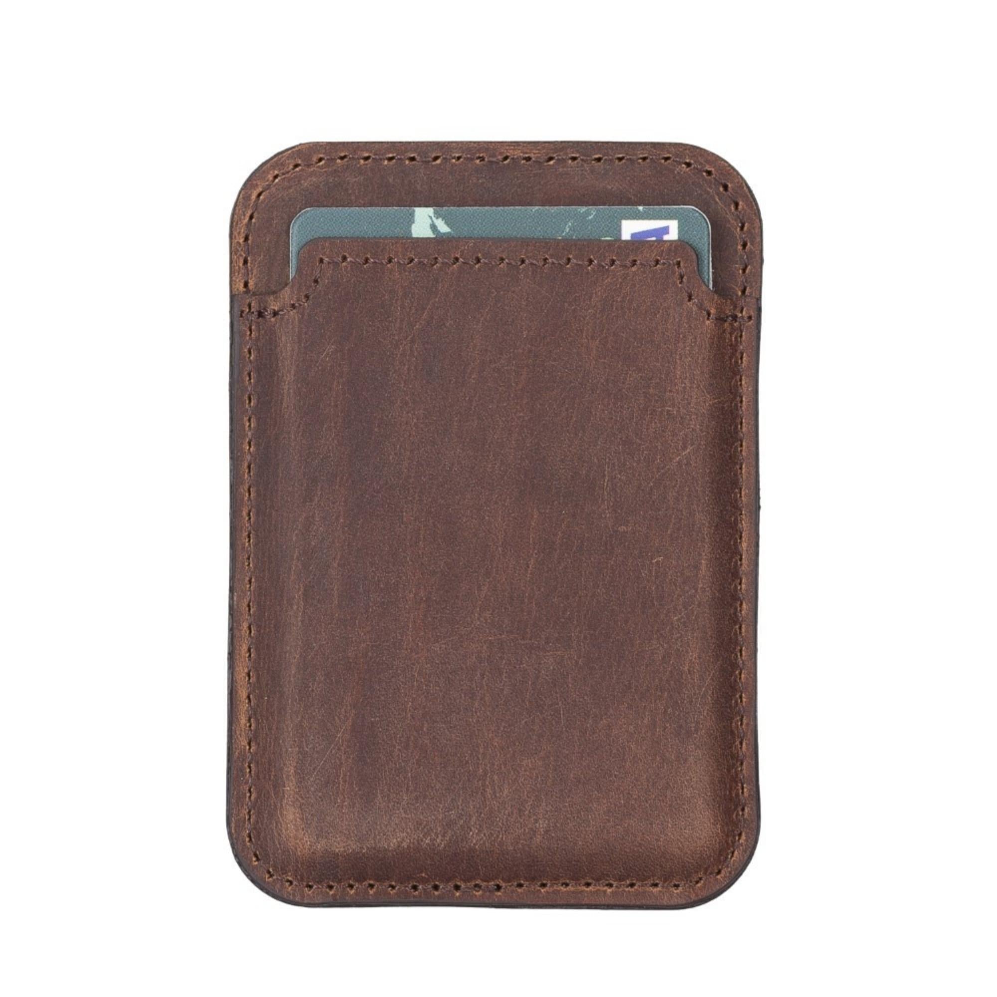 cortland full-grain leather card holder wallet with magnet - toronata -