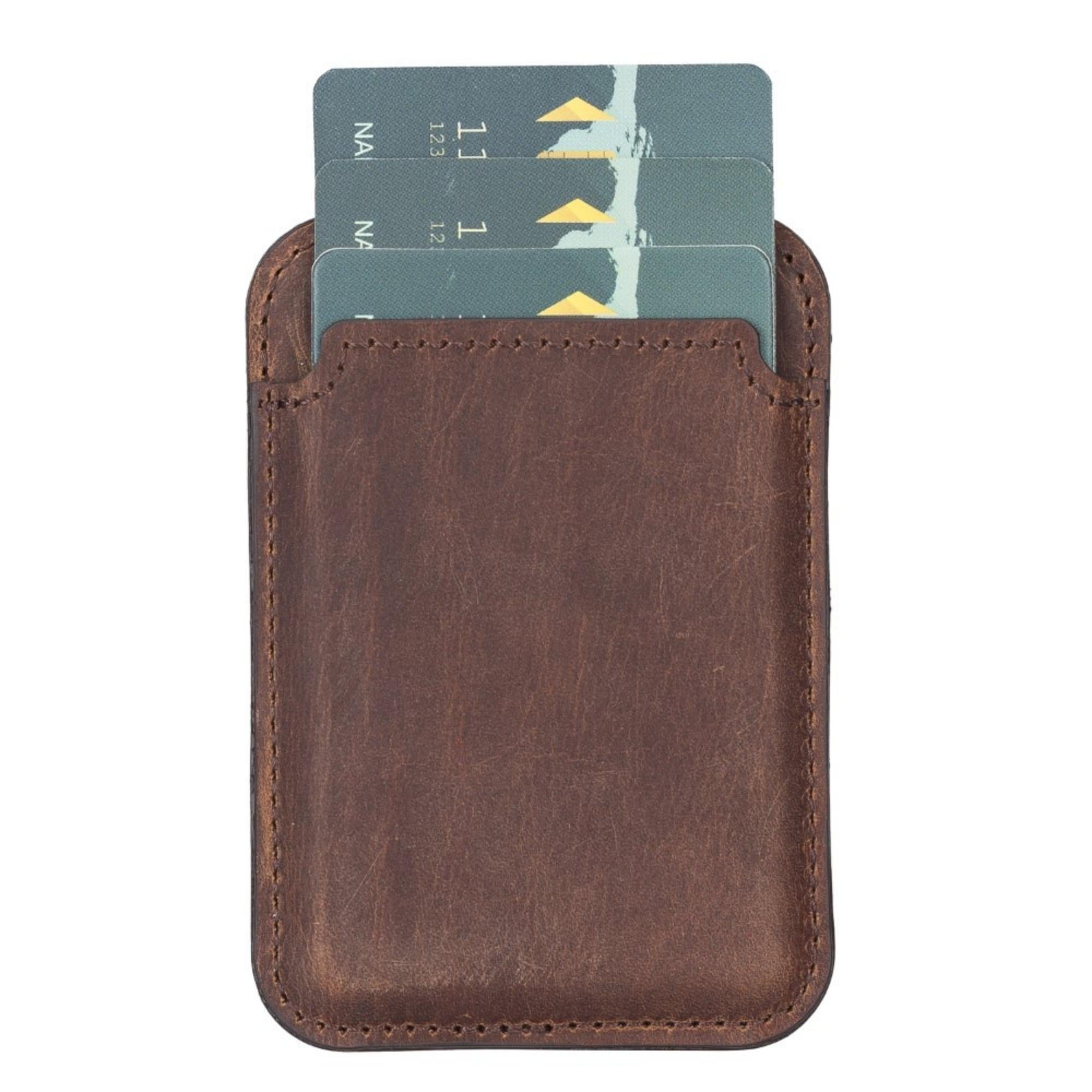 cortland full-grain leather card holder wallet with magnet - toronata -