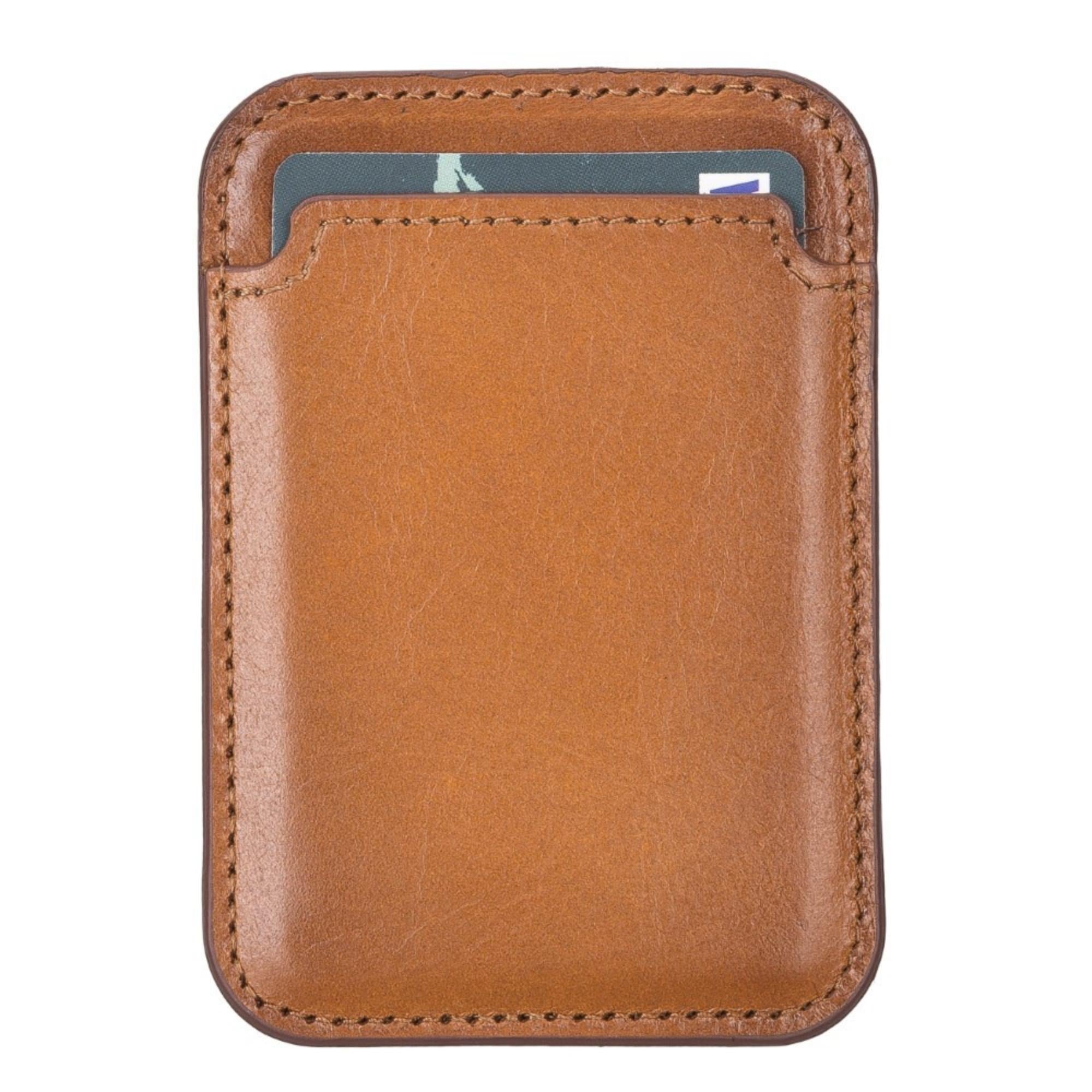 cortland full-grain leather card holder wallet with magnet - toronata -