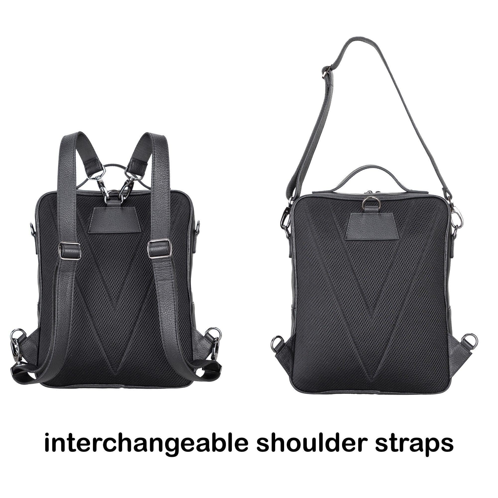 elmira leather laptop backpack for men and women - toronata - #color_black