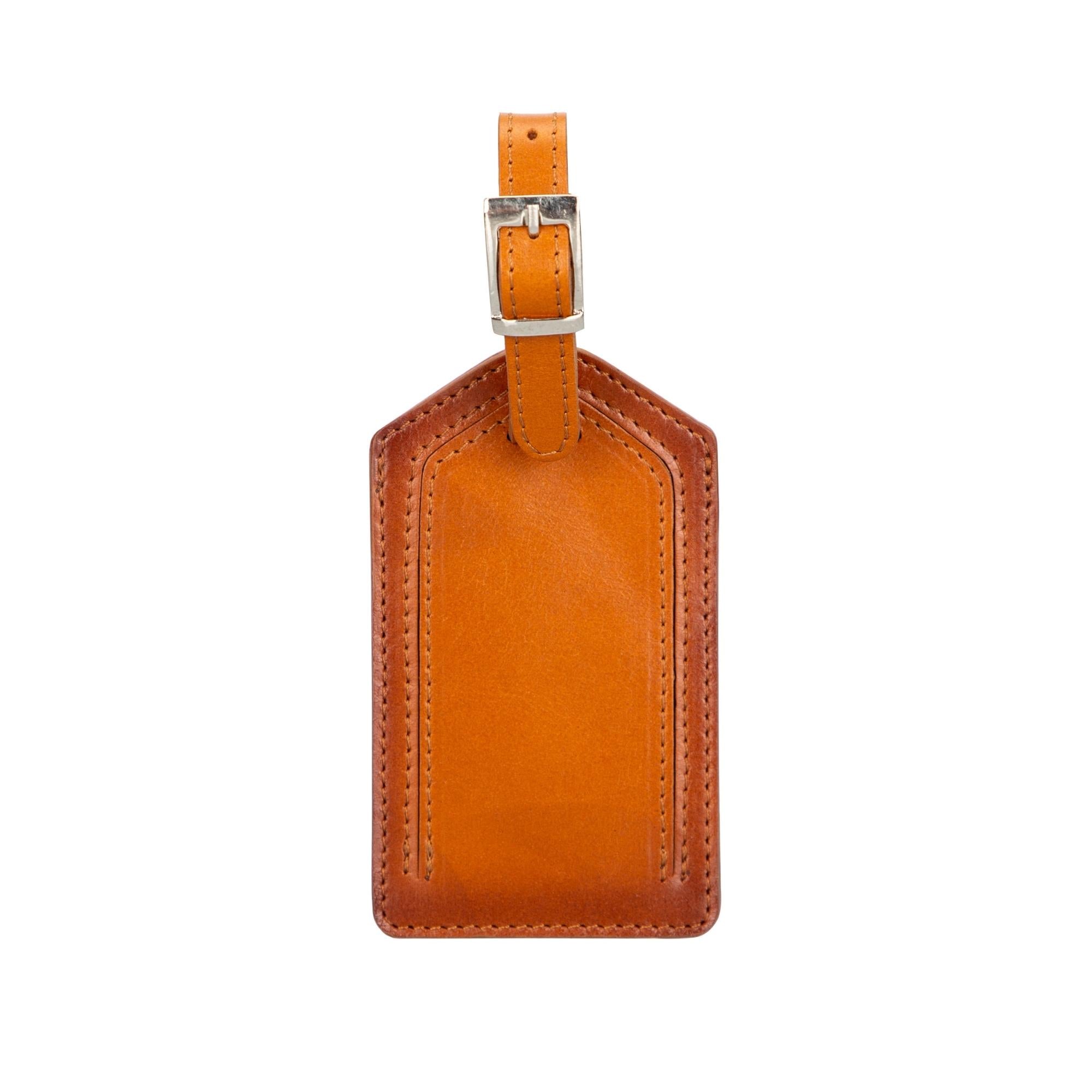 estes genuine leather luggage tag with airtag slot - toronata -