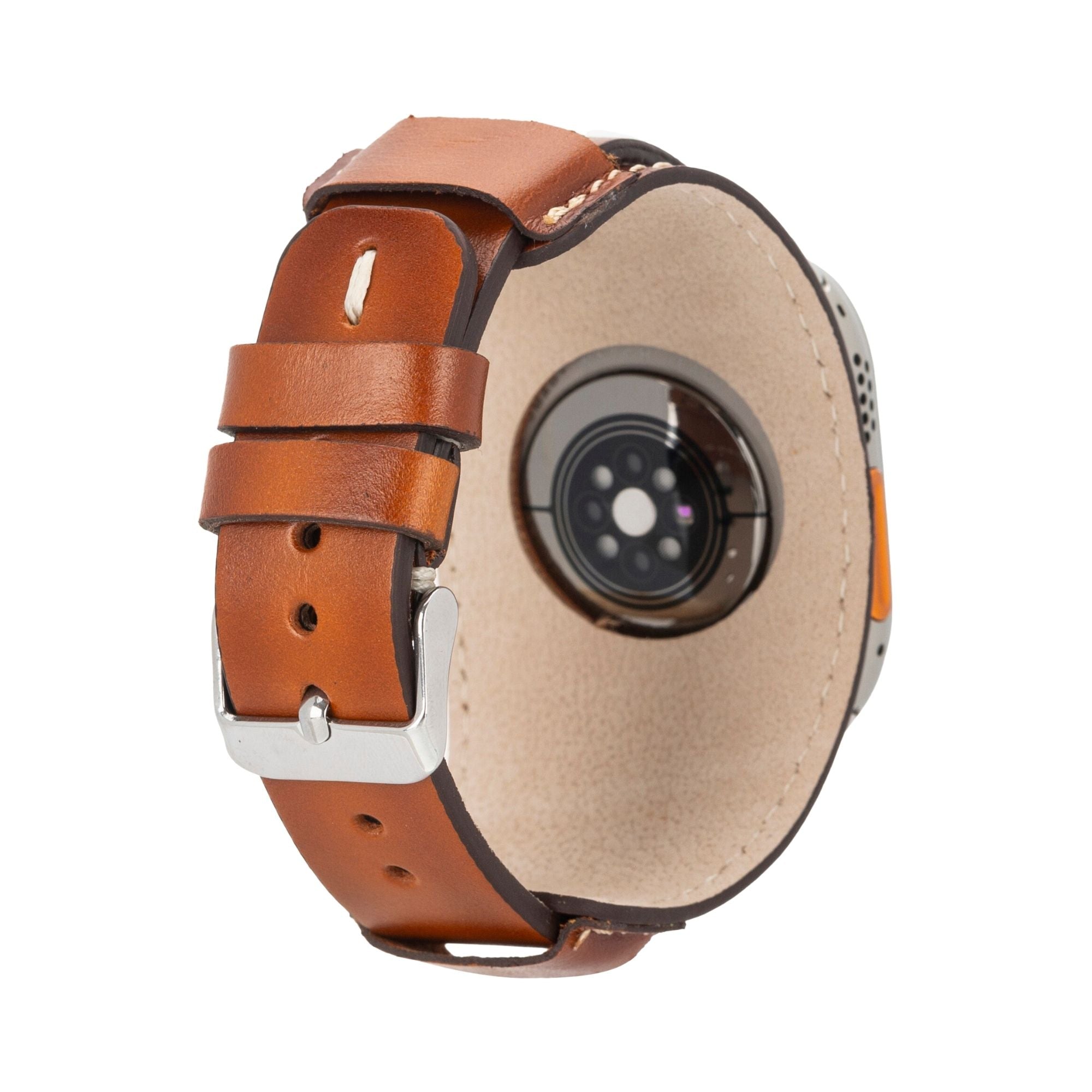 fort cuff leather bands for apple watch 9, ultra 2 & se - toronata - #color_tan