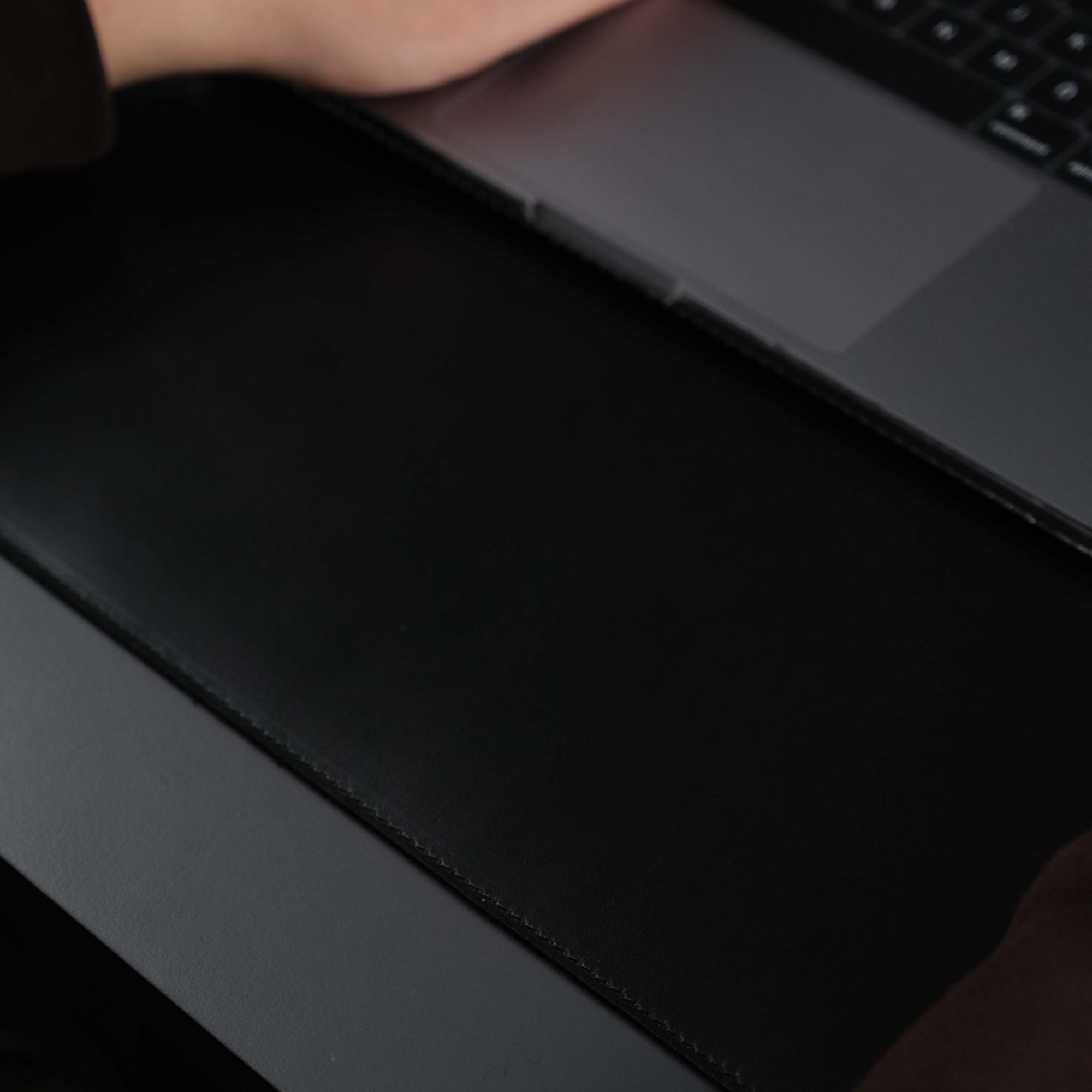 Jersey Black Leather Desk Pad for Office and Home - TORONATA - color_