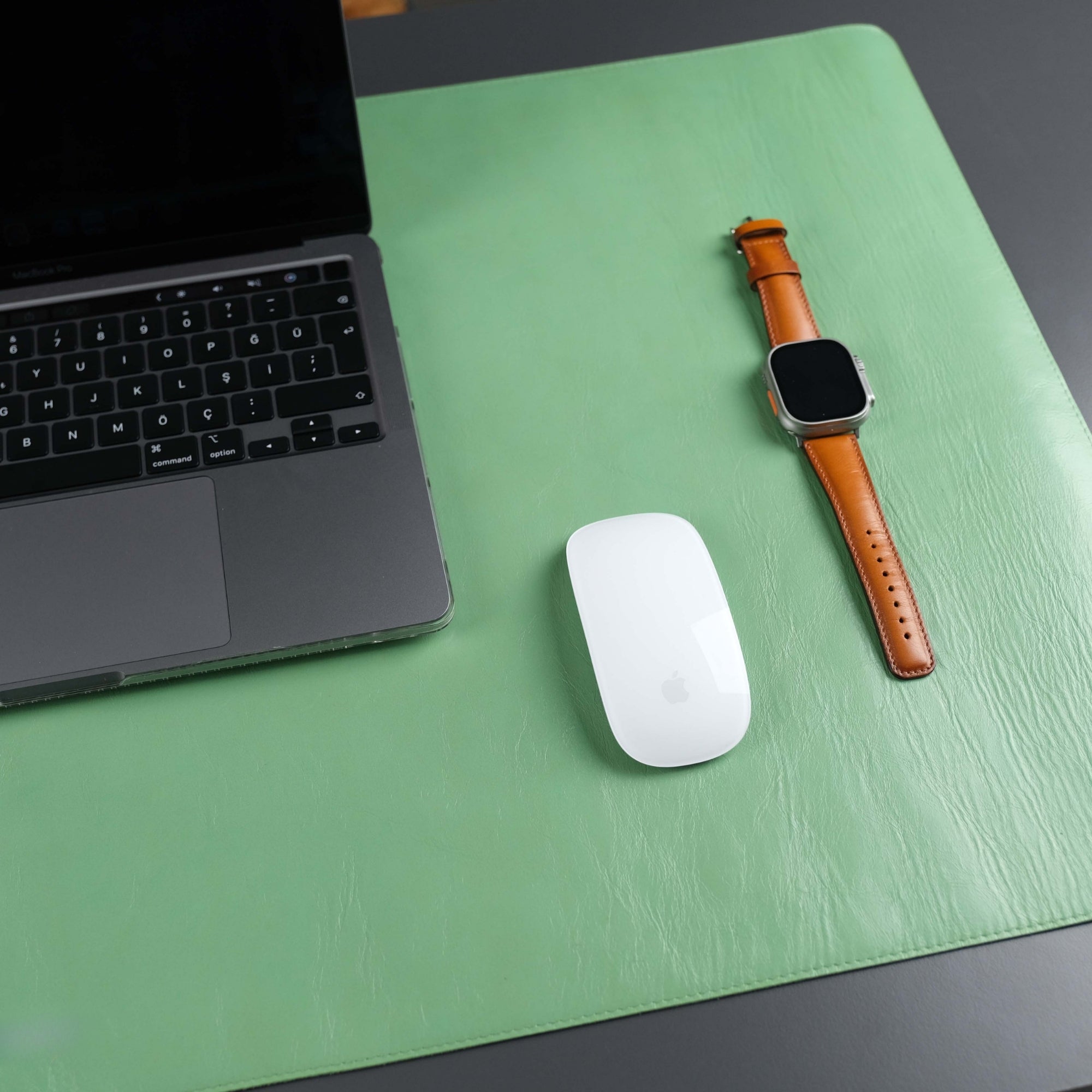 Jersey Green Leather Desk Pad for Office and Home - TORONATA - color_