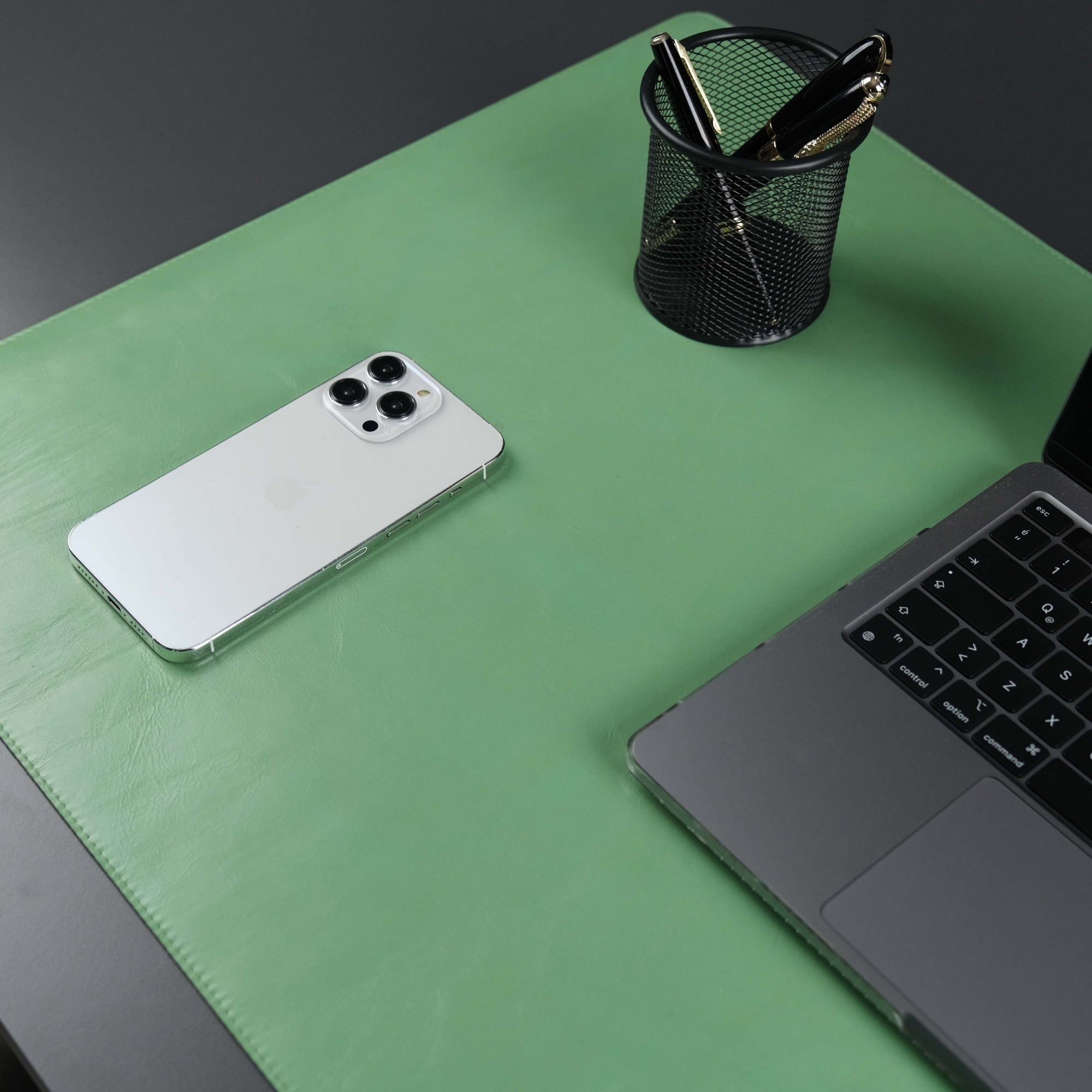 Jersey Green Leather Desk Pad for Office and Home - TORONATA - color_