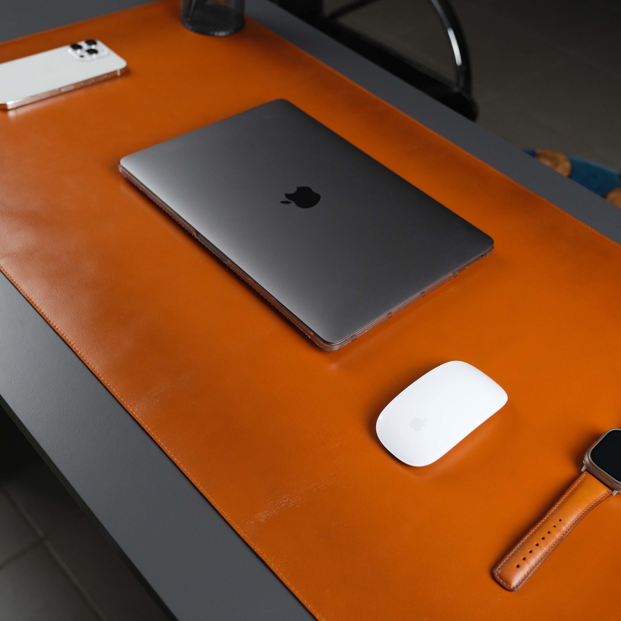 Jersey Tan Leather Desk Pad for Office and Home - TORONATA - color_ Tan