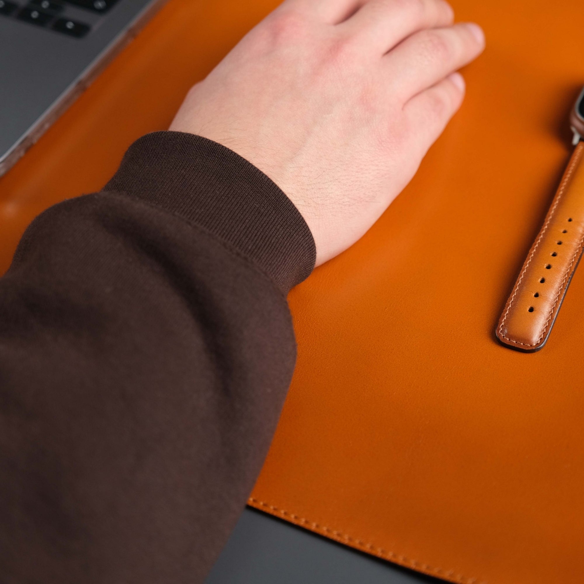 Jersey Tan Leather Desk Pad for Office and Home - TORONATA - color_