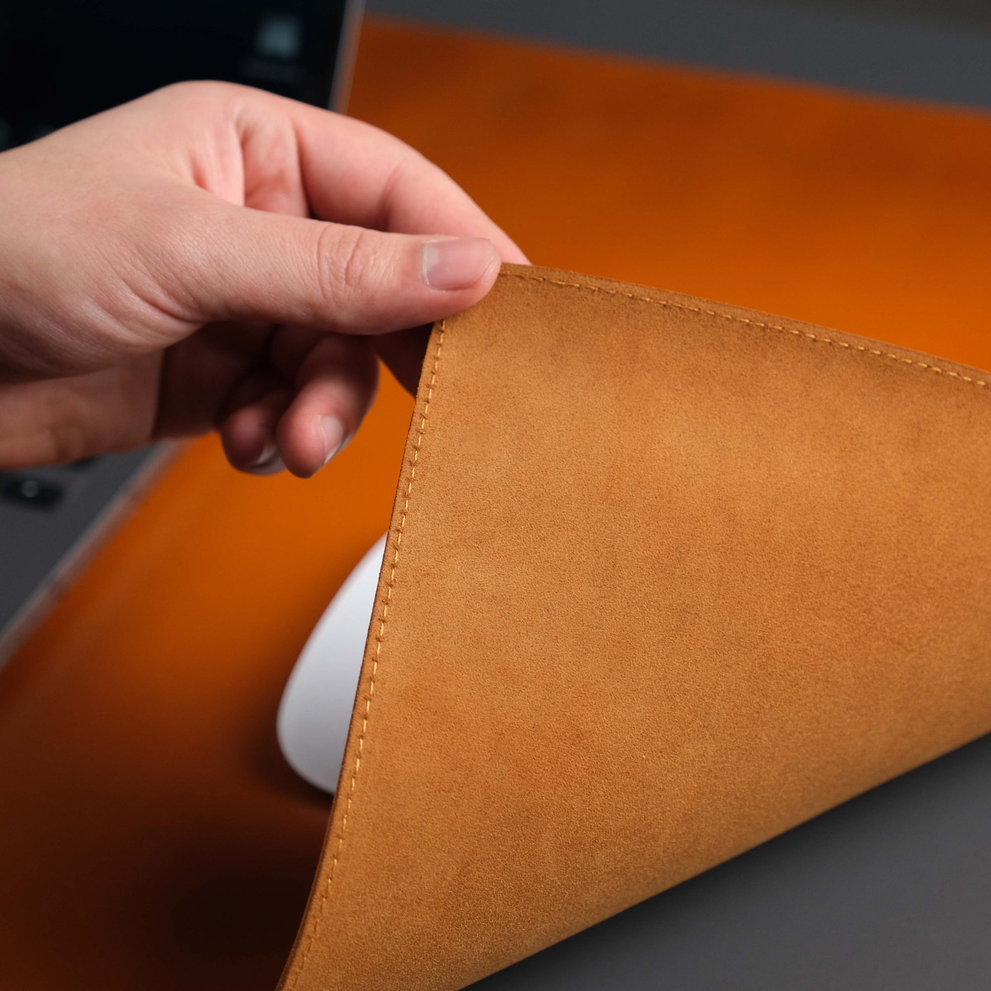 Jersey Tan Leather Desk Pad for Office and Home - TORONATA - color_