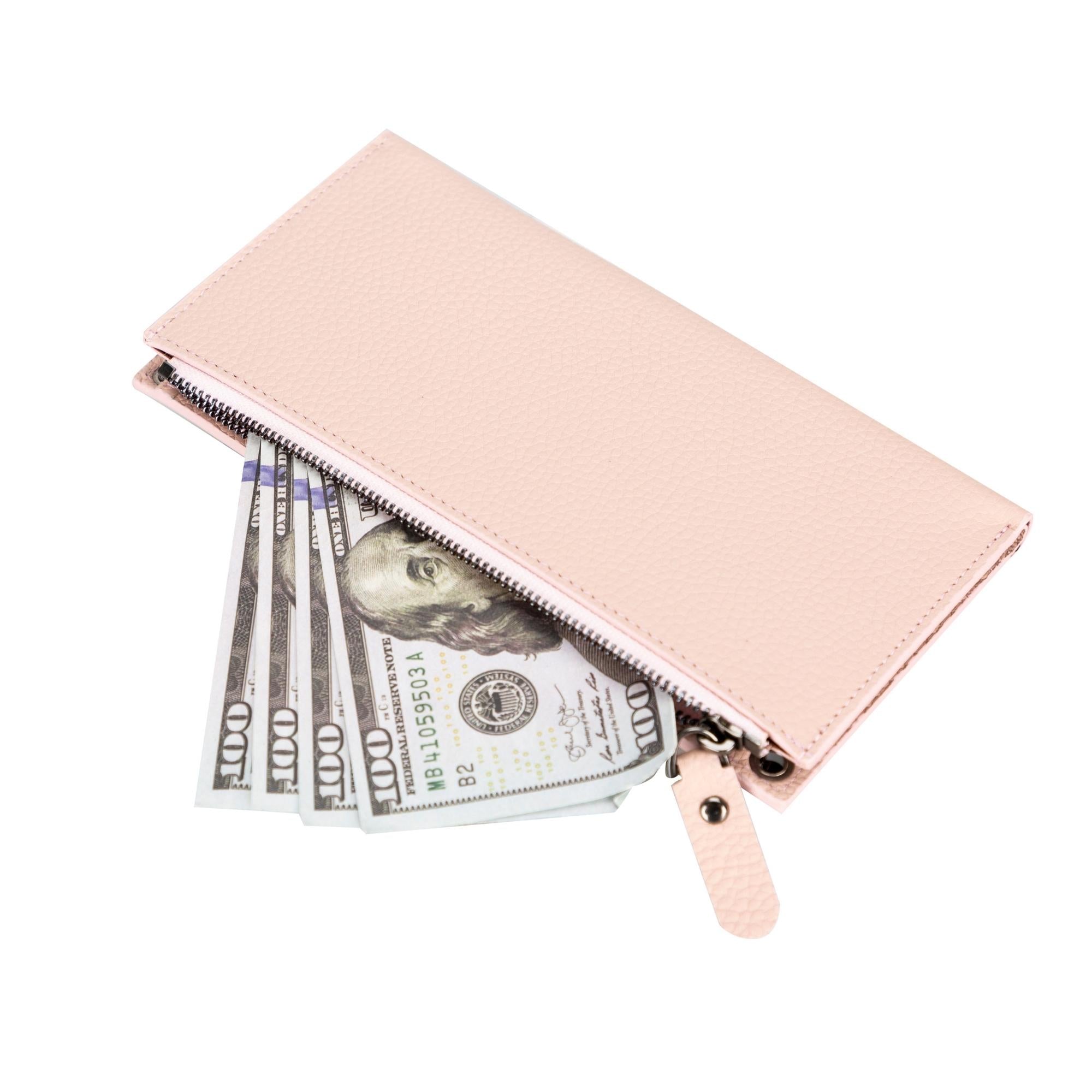 kaycee leather women's cell phone wallet with strap - toronata -