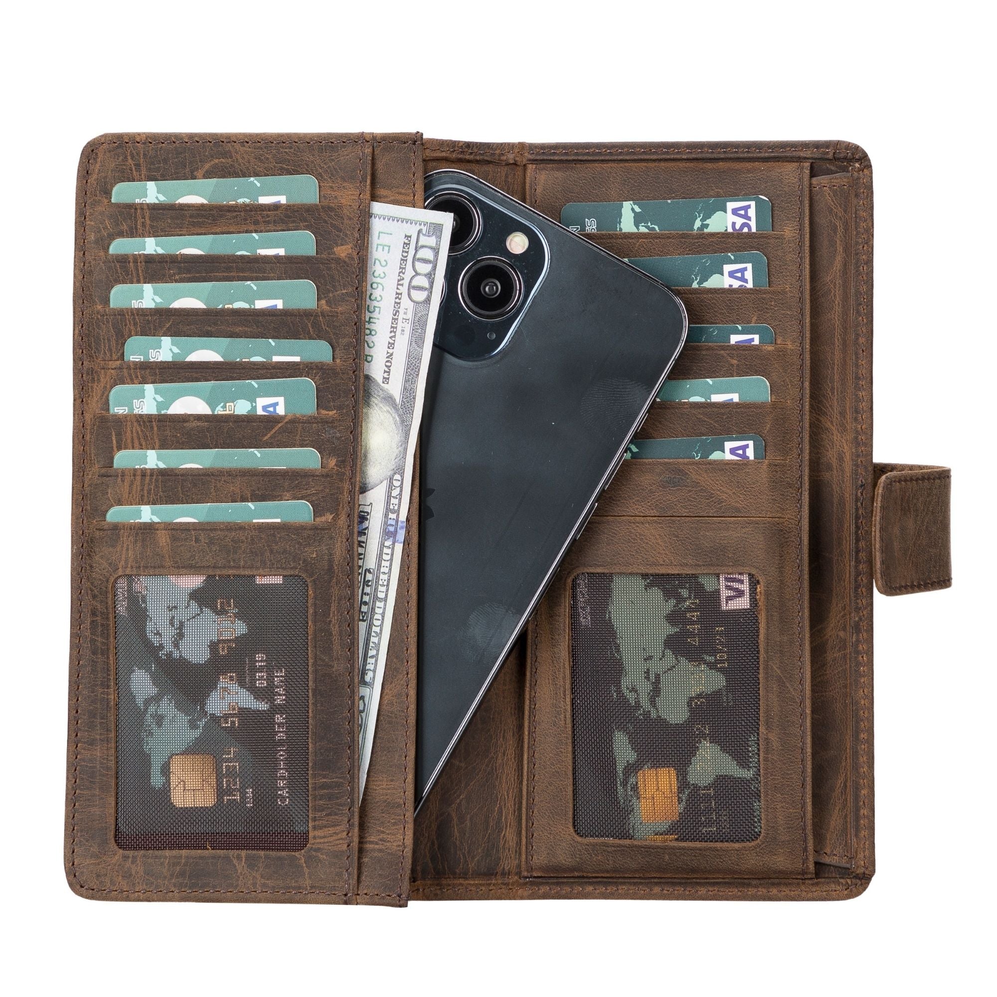 lander leather phone wallet and multiple card holder for women - toronata -
