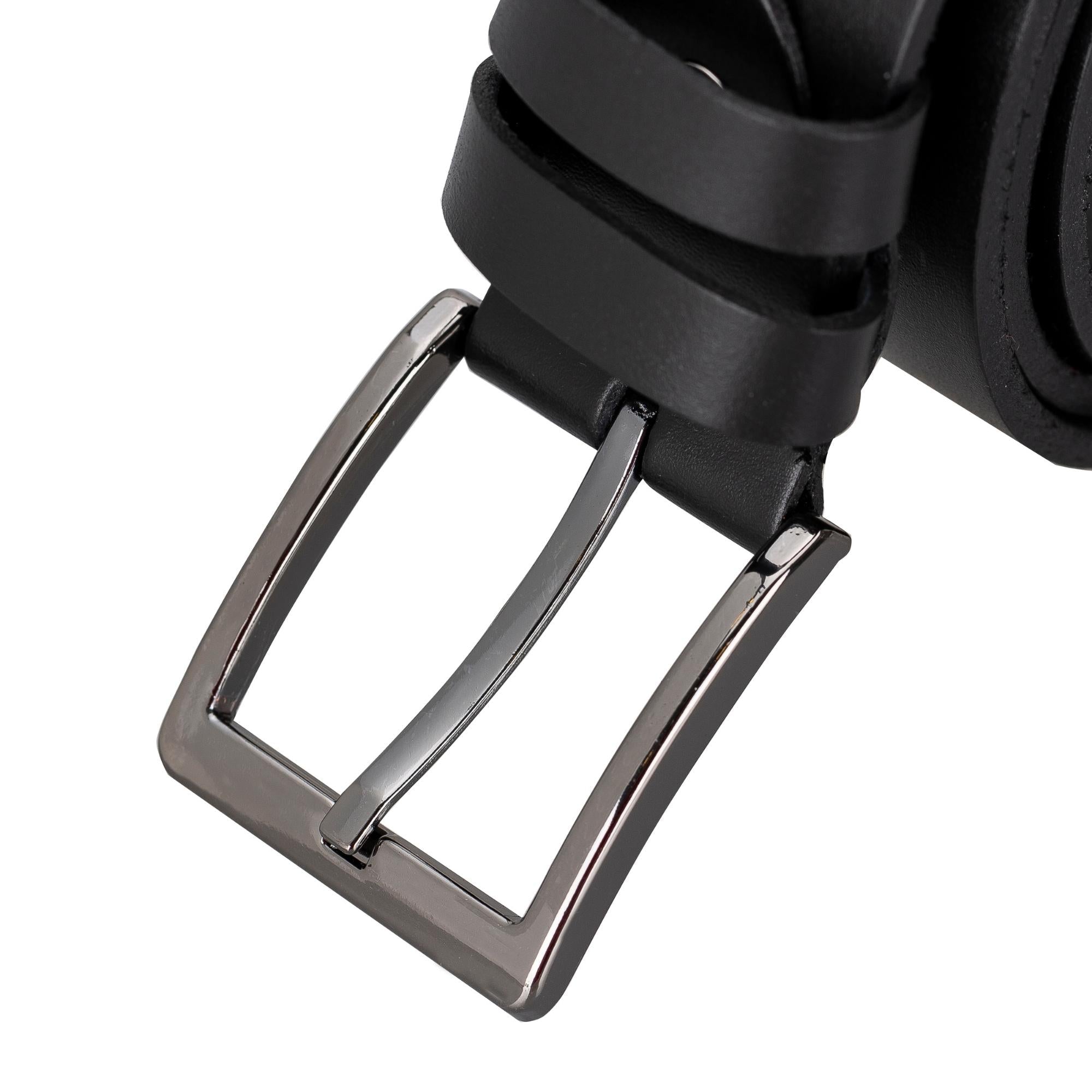 Longmont Men's Handmade Full-Grain Leather Belt in Traditional-Black-110cm--TORONATA
