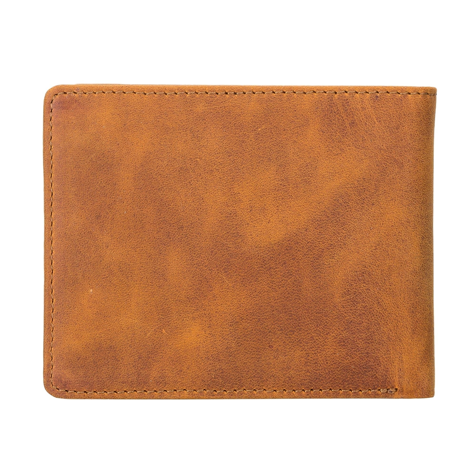 lusk slim bifold design handcrafted men's genuine leather wallet - toronata - #color_tan