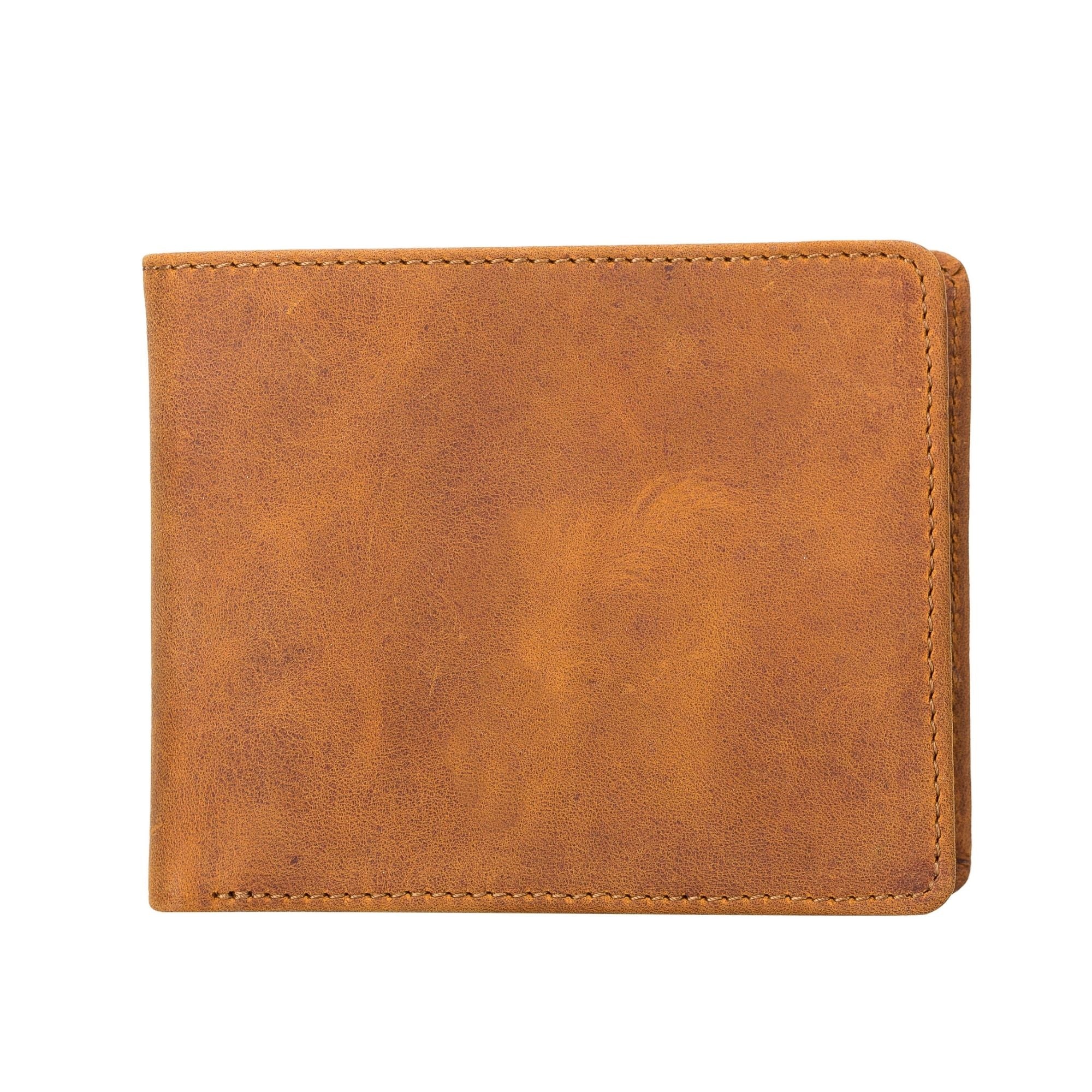 lusk slim bifold design handcrafted men's genuine leather wallet - toronata - #color_tan