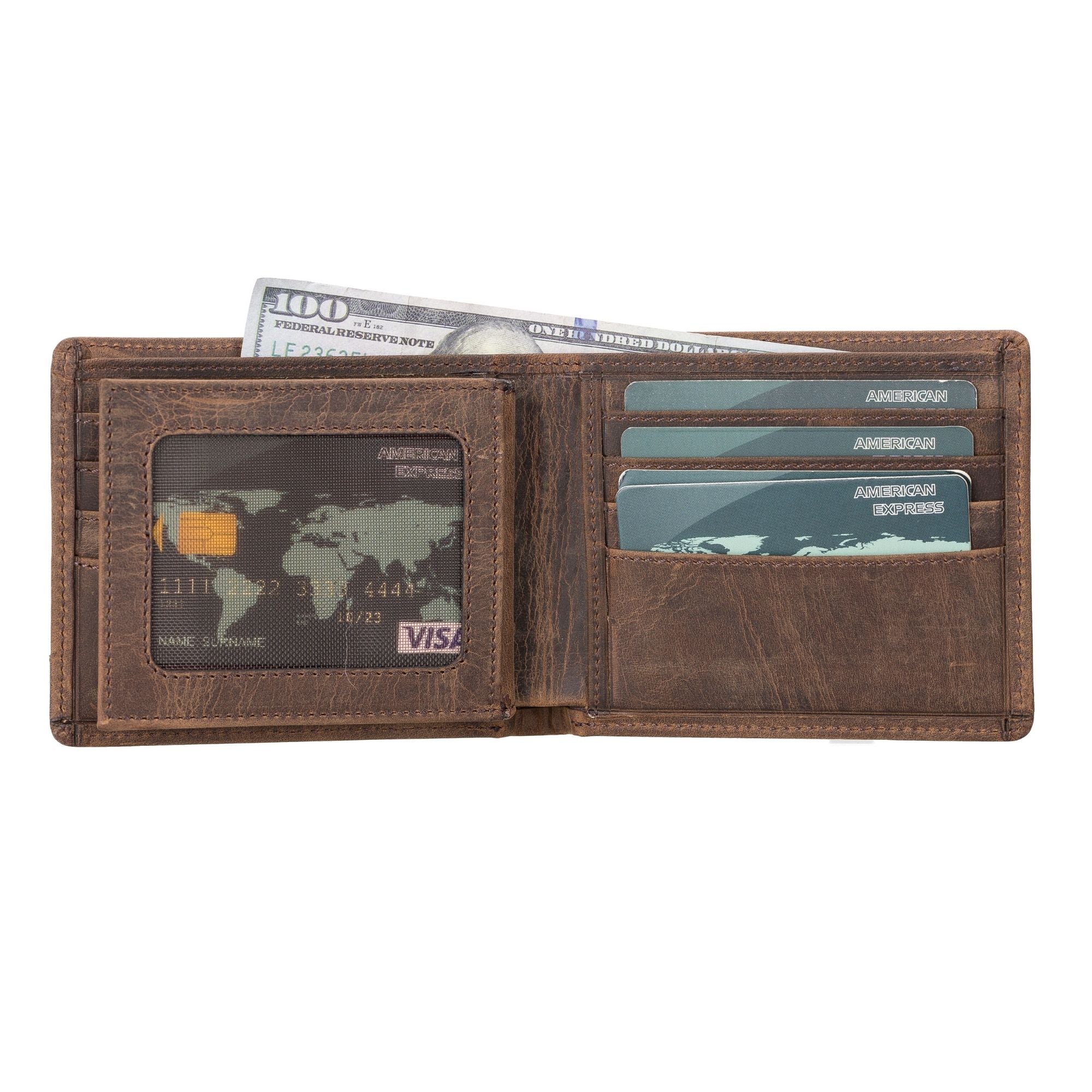 lusk slim bifold design handcrafted men's genuine leather wallet - toronata -