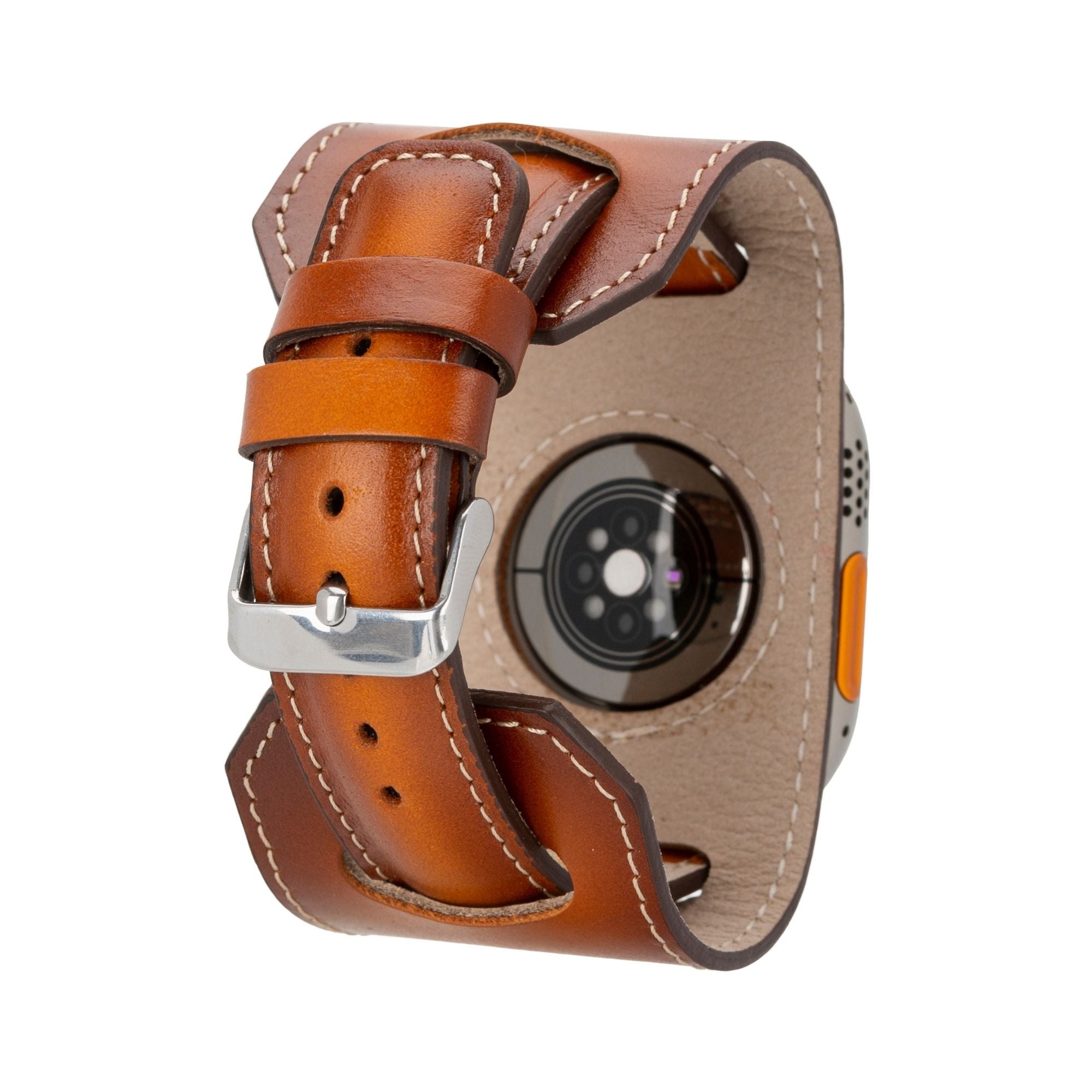 Moorcroft Cuff Leather Bands for Apple Watch Ultra,8,7 and SE - 45/44/42mm - Tan - TORONATA