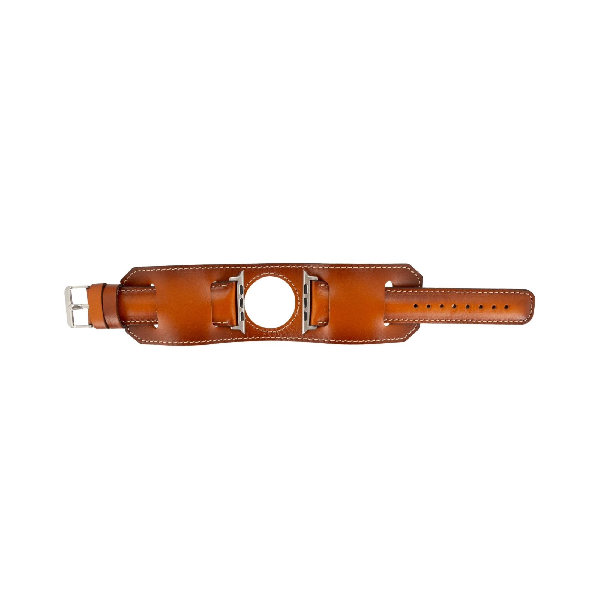 moorcroft cuff leather bands for apple watch - toronata - #color_tan