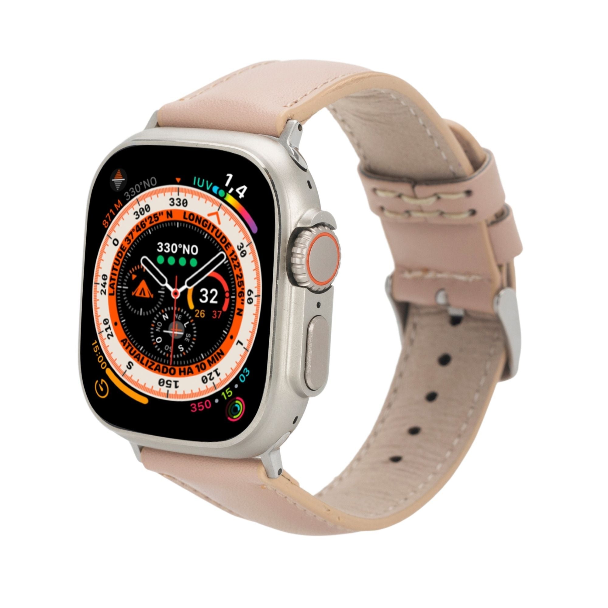 Moran Leather Bands for Apple Watch Ultra,8,7 and SE - 45/44/42mm - Powder - TORONATA