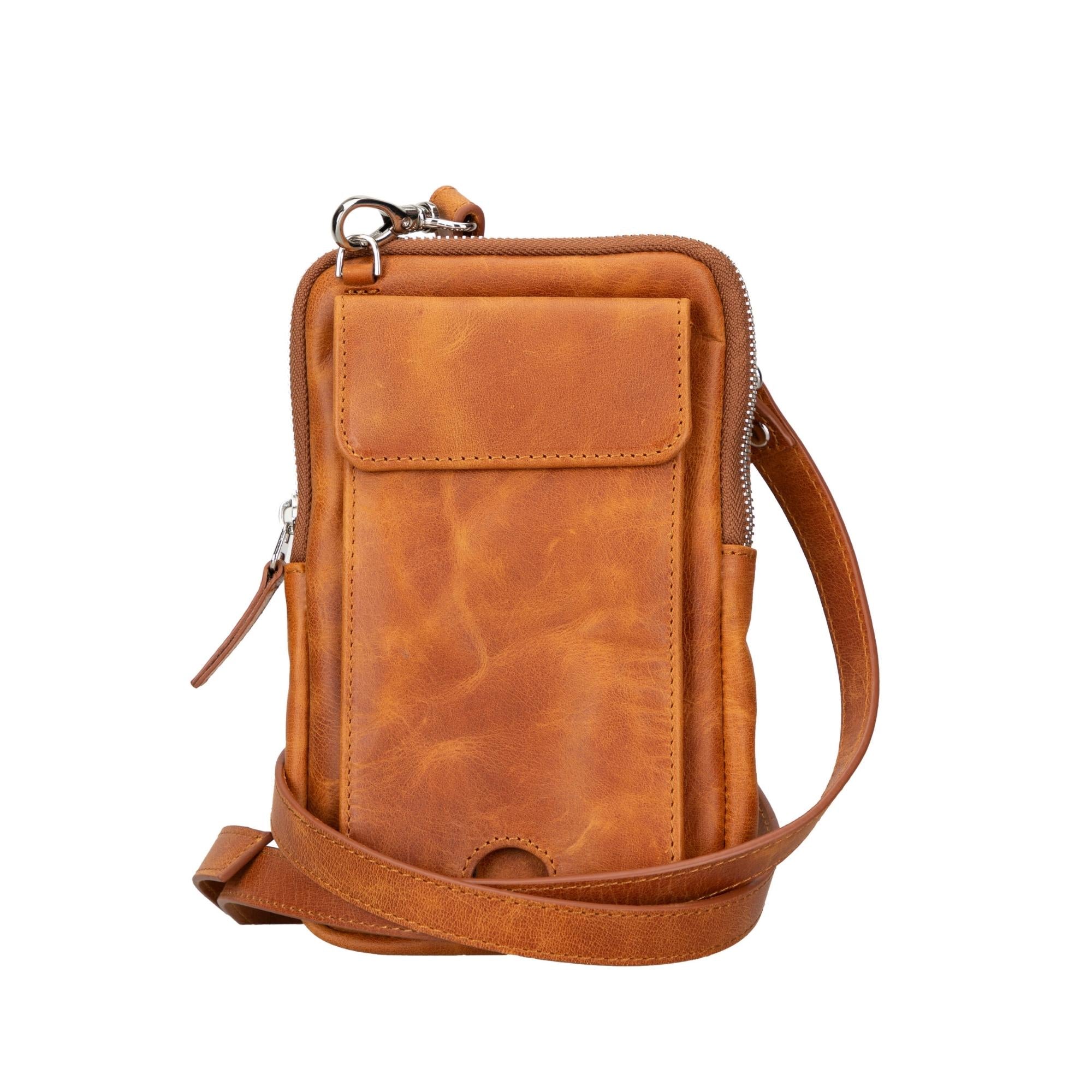 niagara leather crossbody phone bag for men - toronata - #color_tan