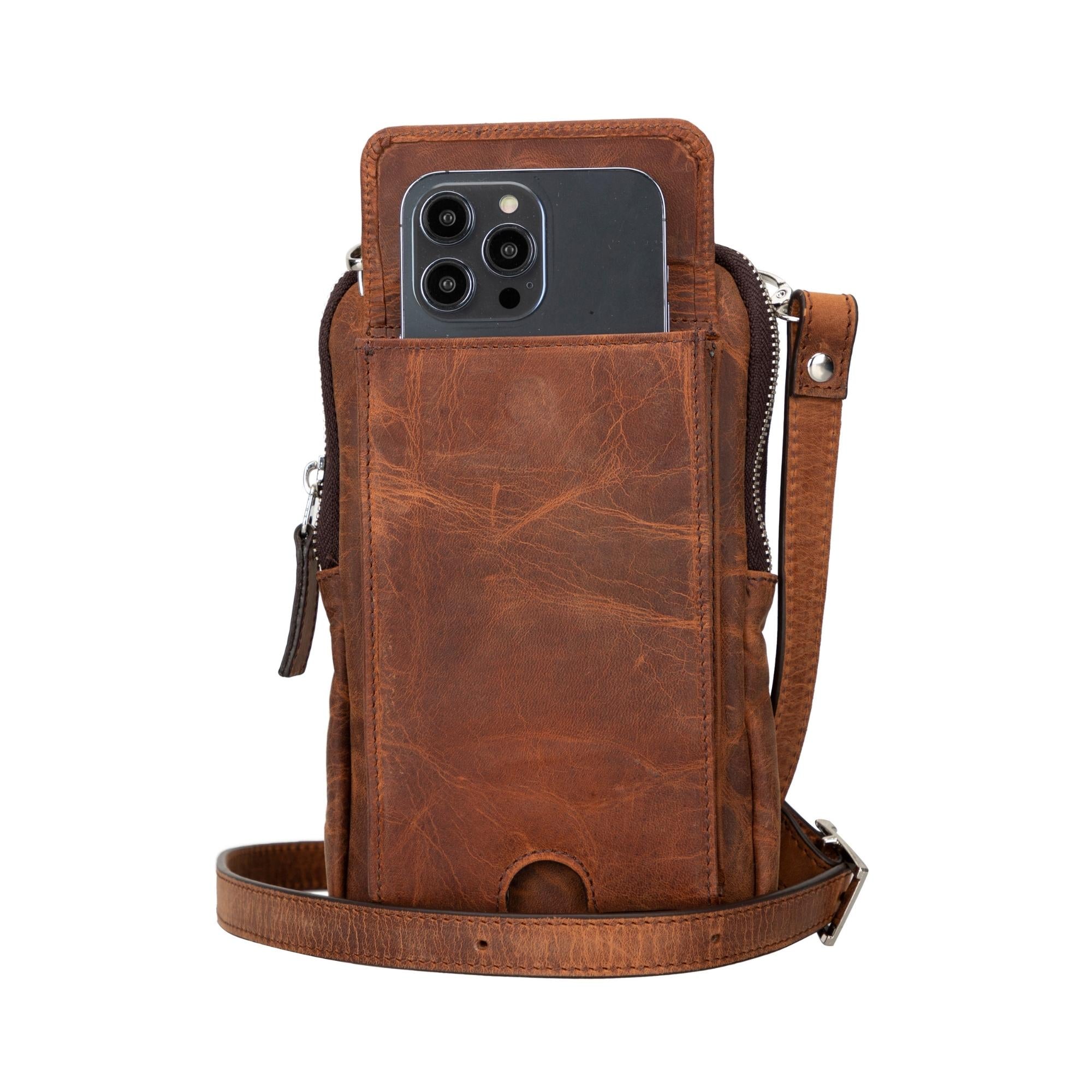 niagara leather crossbody phone bag for men - toronata -