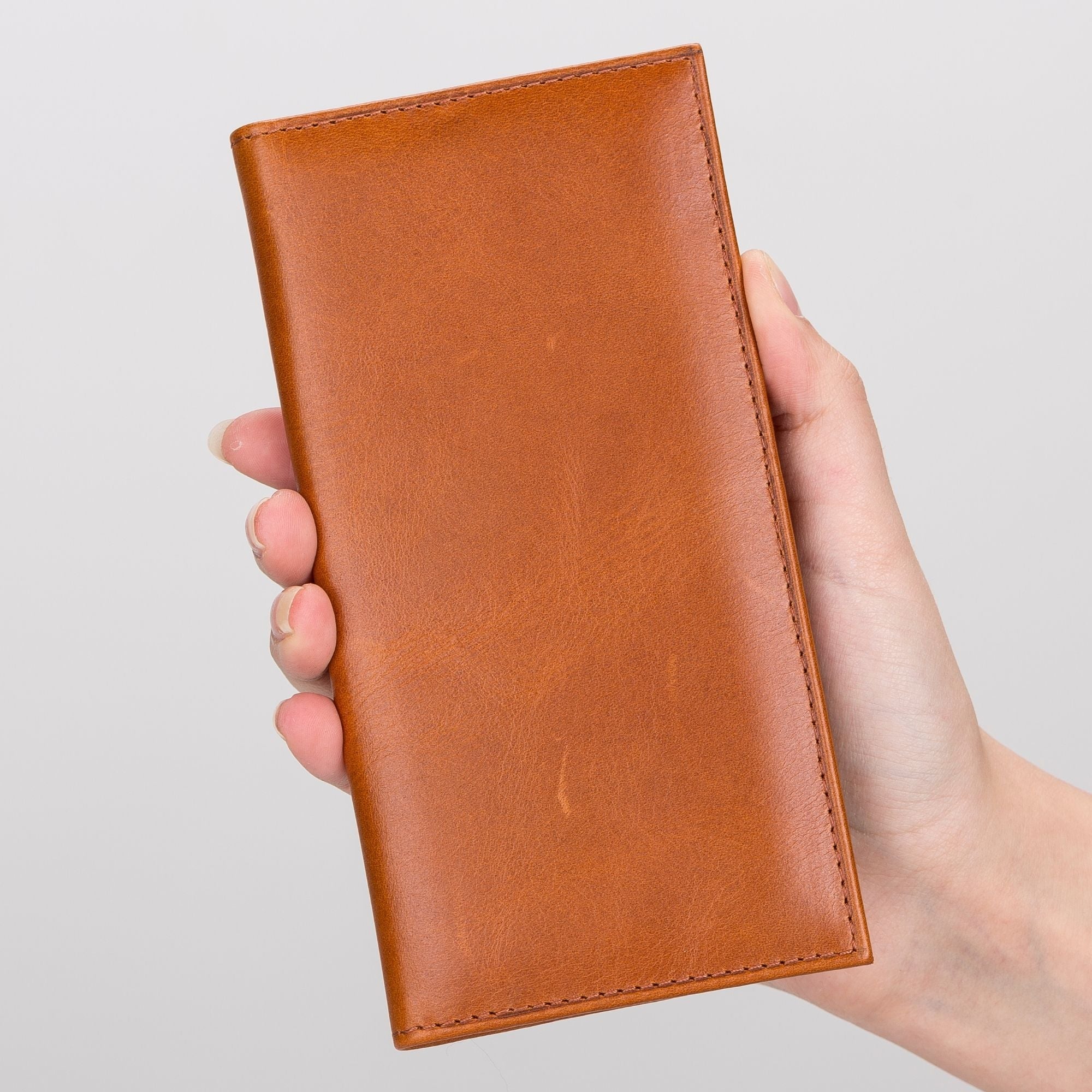 Ouray Handmade Full-Grain Leather Long Wallet for Men and Women-Tan---TORONATA