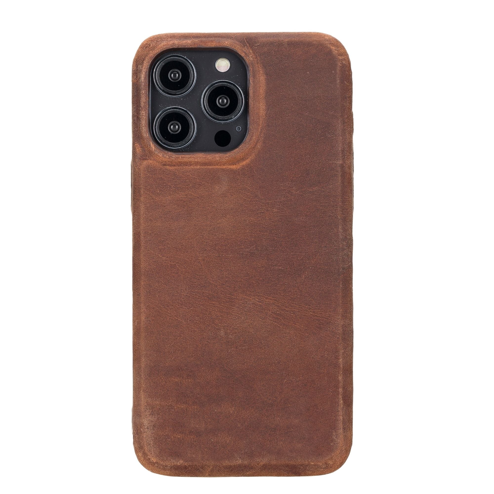 Pinedale Leather Snap-on Case for iPhone 14 Series - iPhone 14 Pro Max - Dark Brown - TORONATA