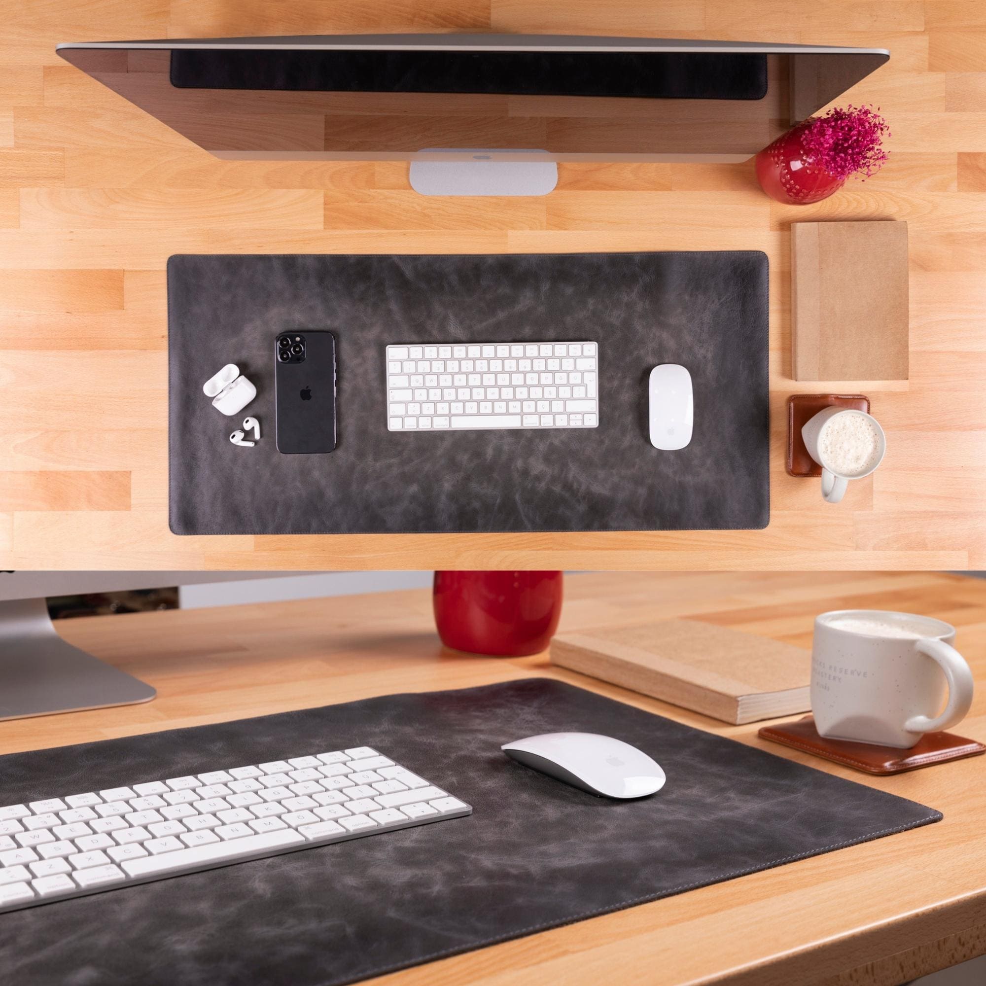 rawlins leather desk pads - 36x19 and 14.6x31.5 ınches - toronata -