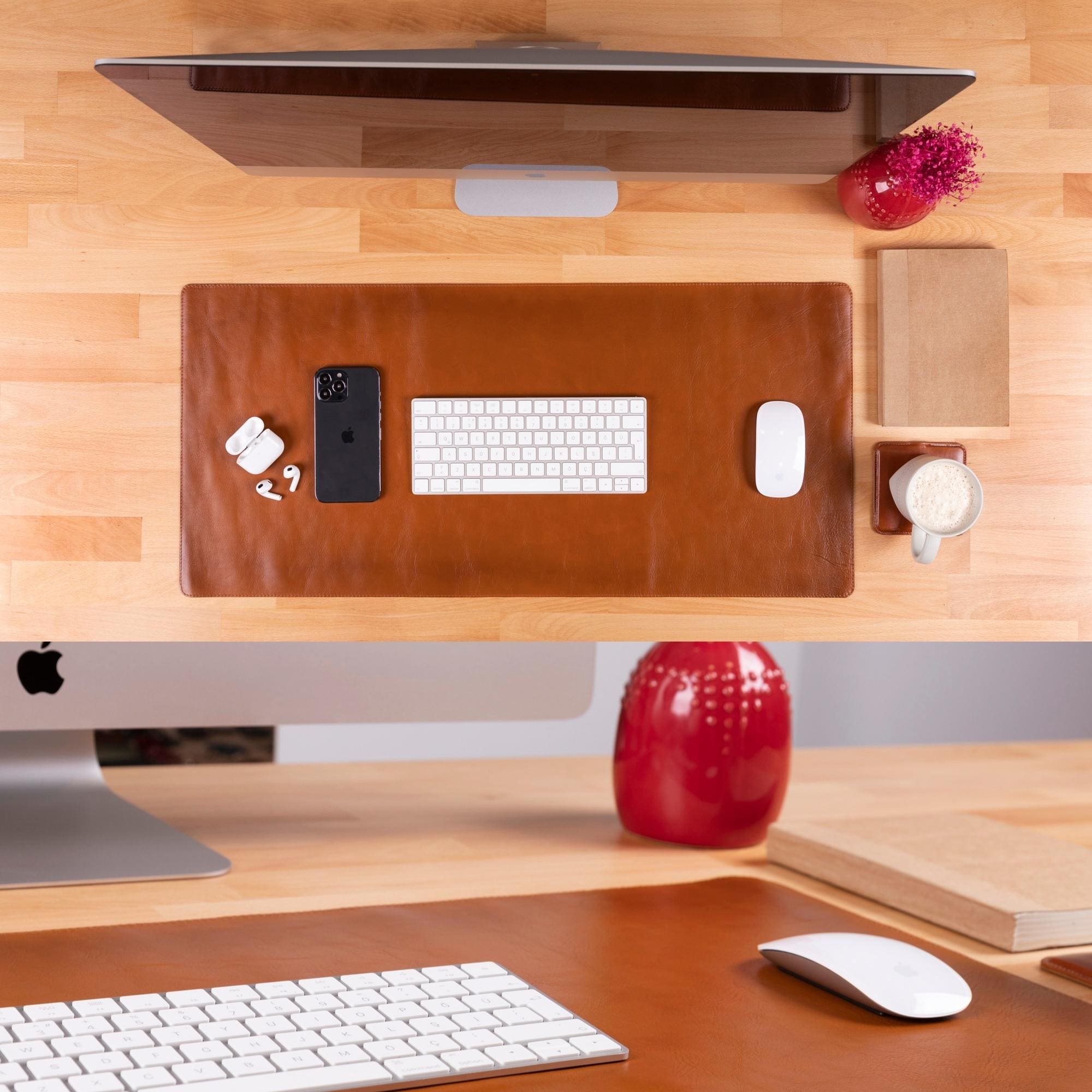 rawlins leather desk pads - 36x19 and 14.6x31.5 ınches - toronata -