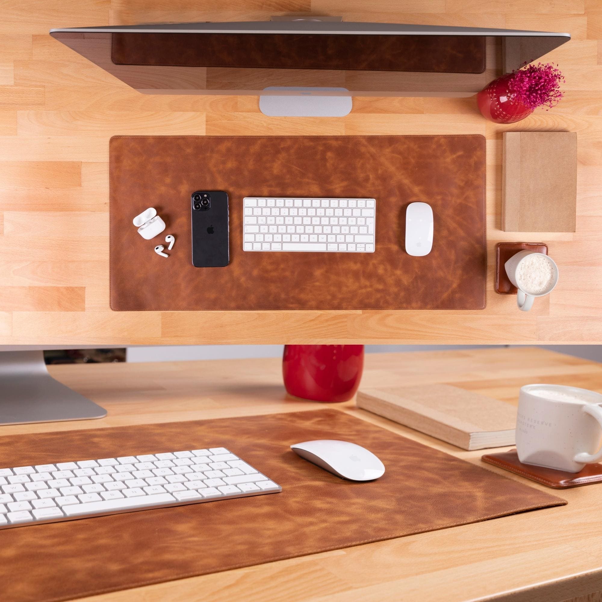 rawlins leather desk pads - 36x19 and 14.6x31.5 ınches - toronata -