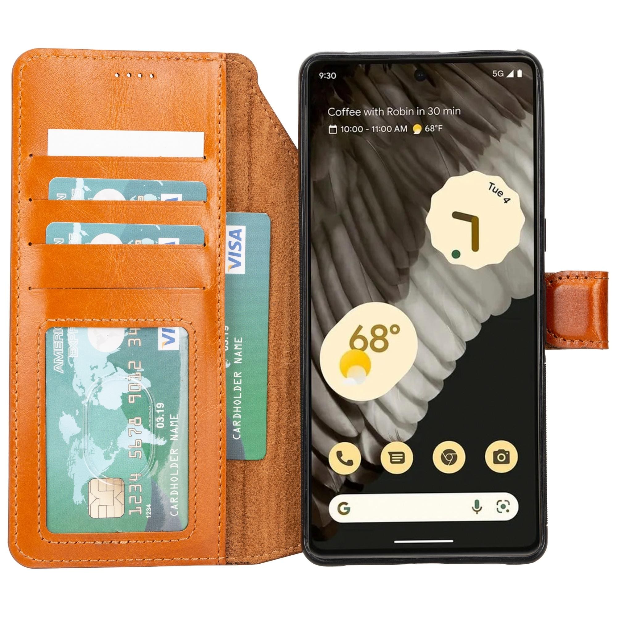 Sheridan Leather Detachable Wallet for Google Pixel 5 - Google Pixel 5 - Tan - TORONATA