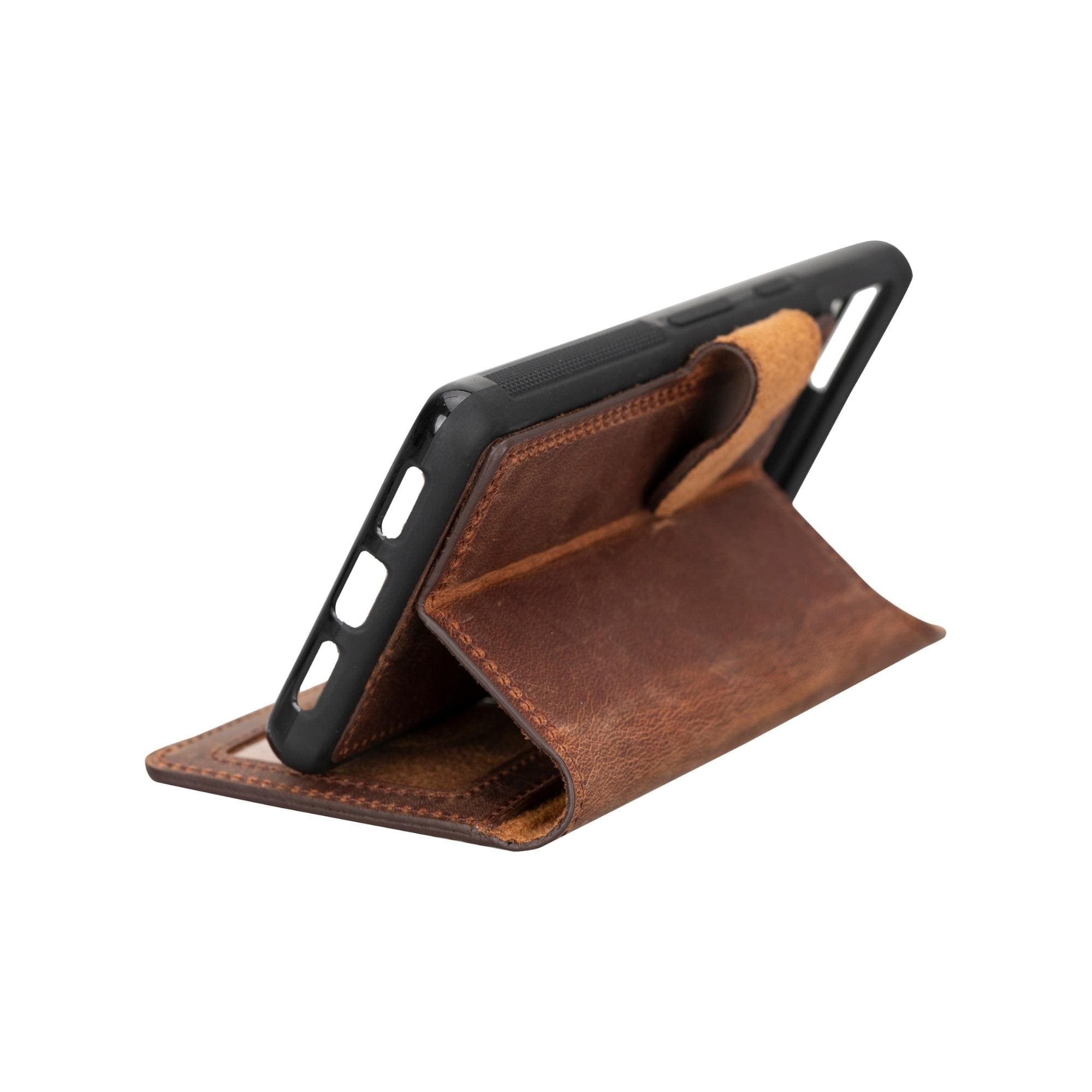 Sheridan Leather Detachable Wallet for Google Pixel 5 - Google Pixel 5 - Dark Brown - TORONATA