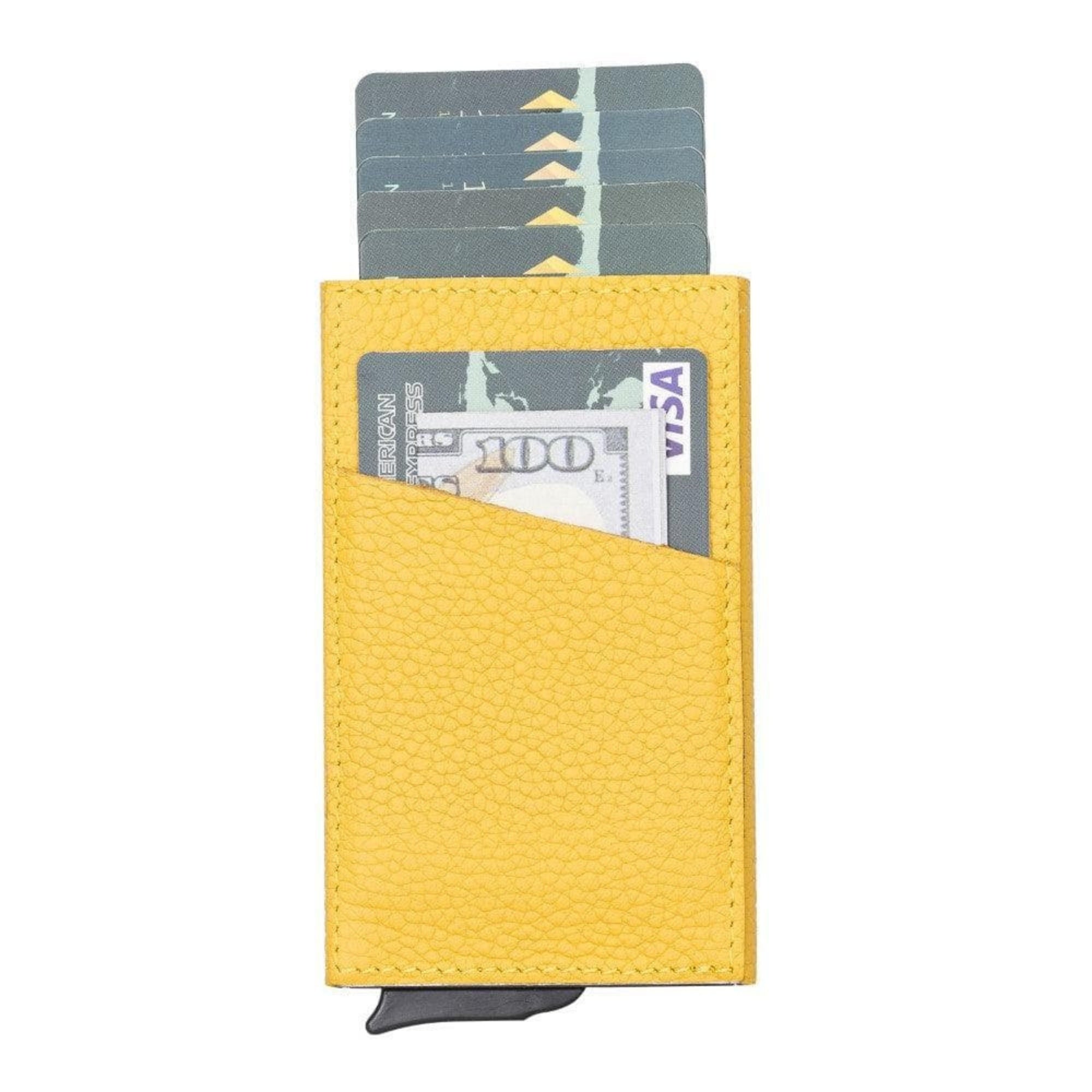Telluride Leather Popup Cardholder for Men and Women-Yellow---TORONATA