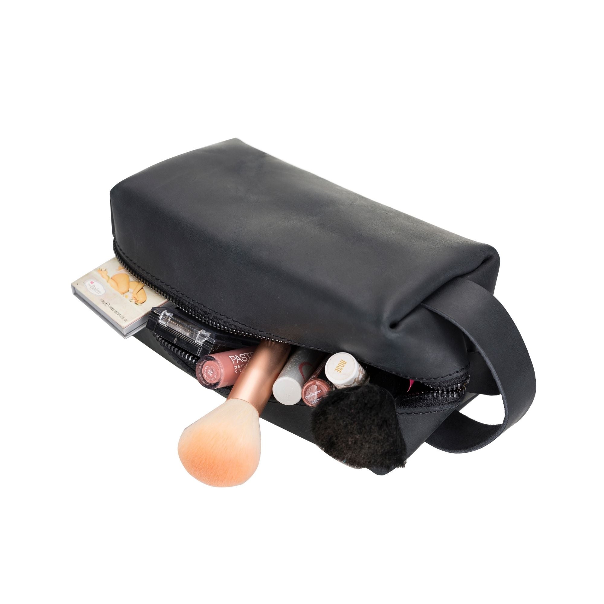 thayne cow leather makeup bag for women - toronata - #color_black