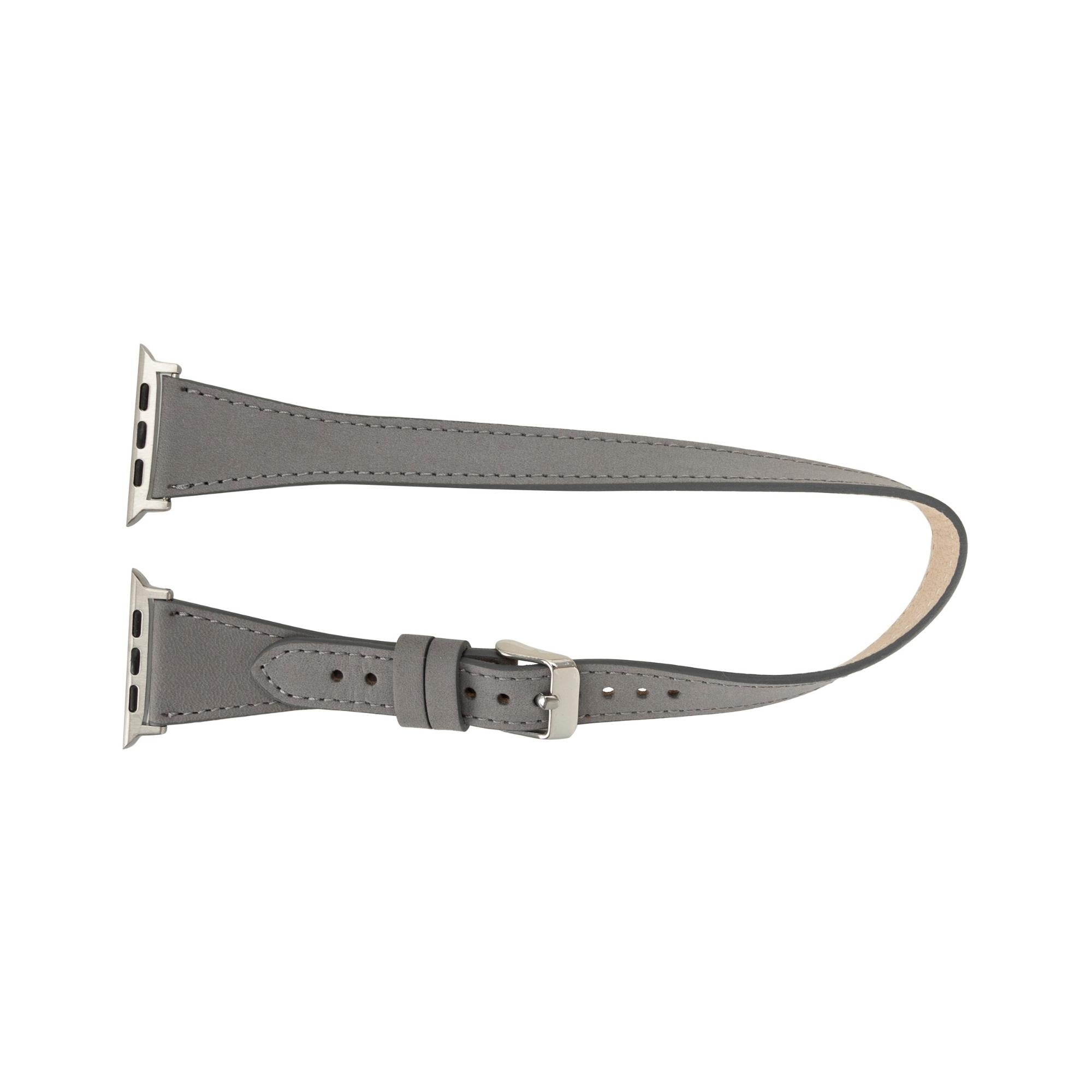 vail double tour leather bands for apple watch 9, ultra 2 and se - toronata -