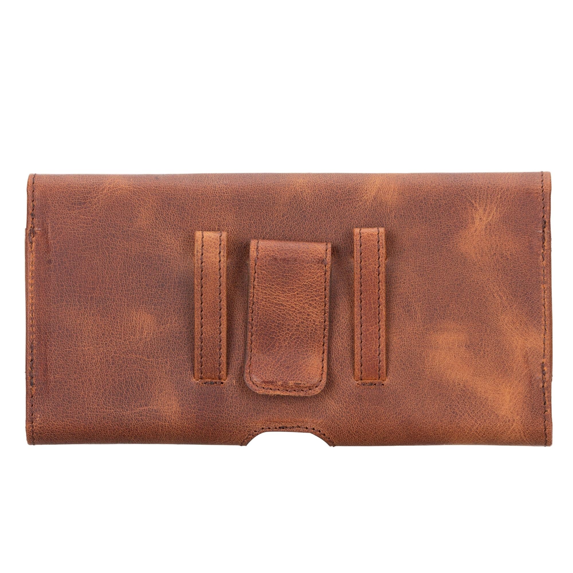 yonkers security belt-mounted leather phone holster - toronata - #color_tan