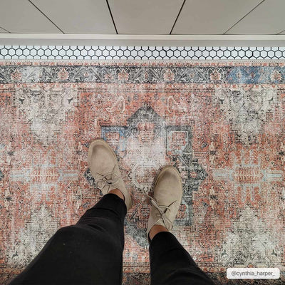 Rosman Distressed Washable Rug Area Rug