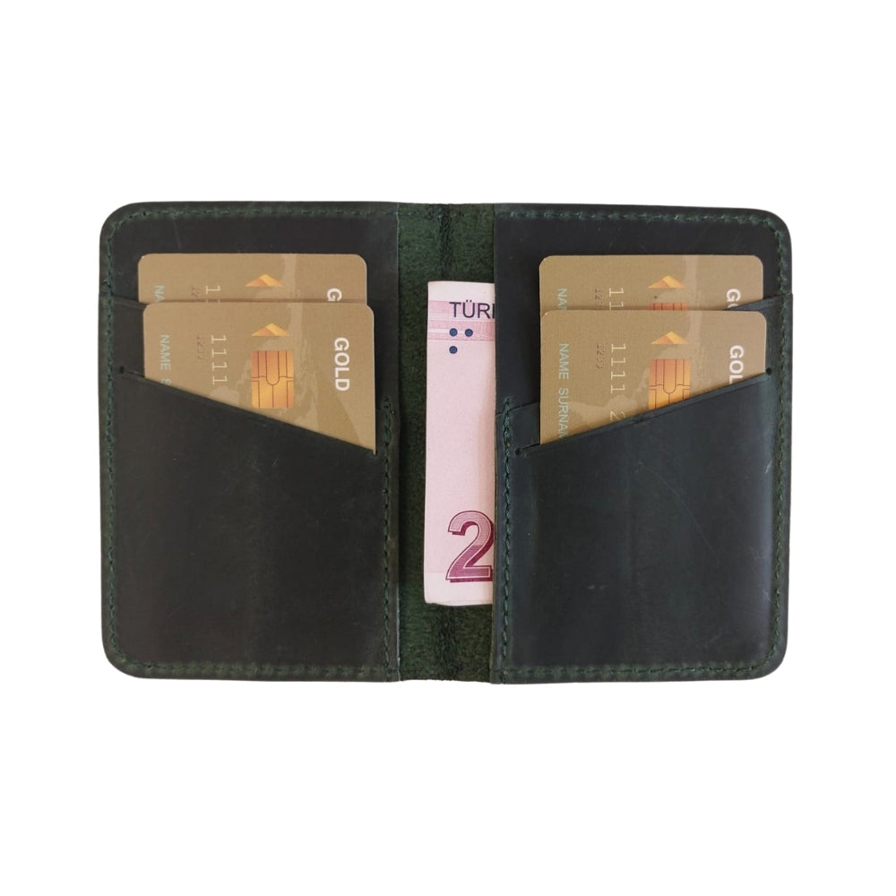 Enrico Leather Card Holder - TORONATA - color_ Dark Green