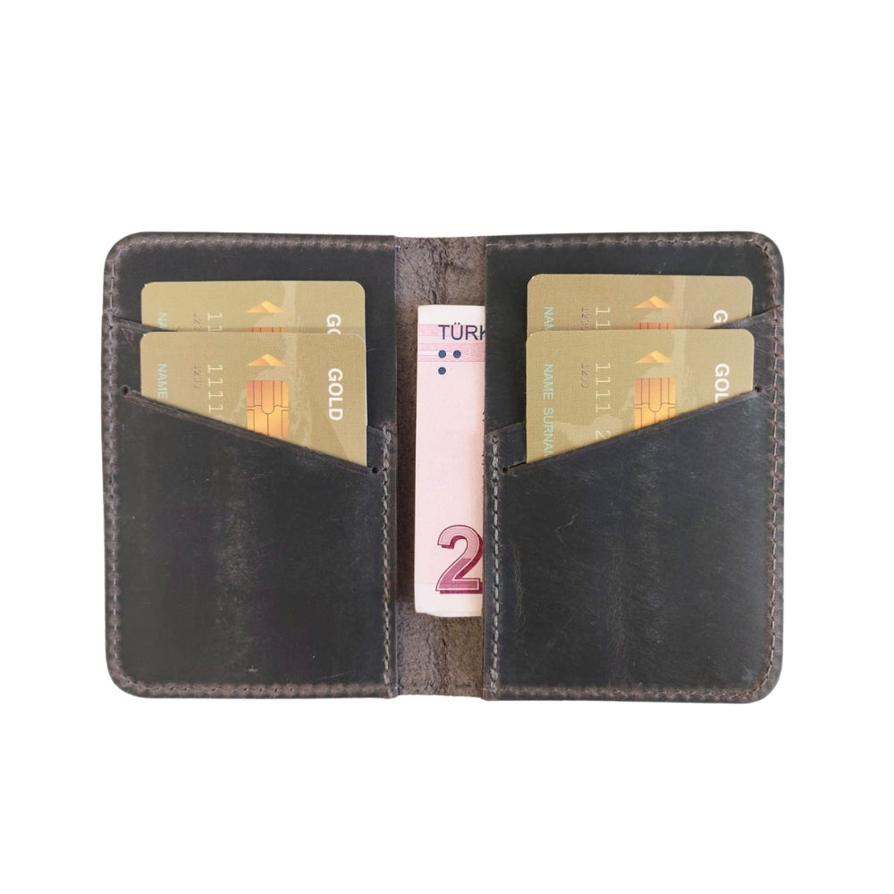 Enrico Leather Card Holder - TORONATA - color_ Dark Mocha