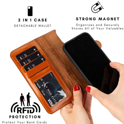 casper iphone 14 series detachable leather wallet case - toronata - 