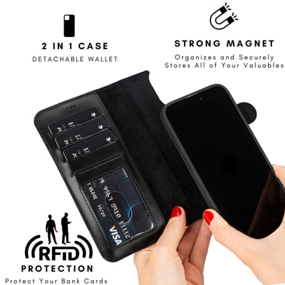 casper iphone 14 series detachable leather wallet case - toronata - 