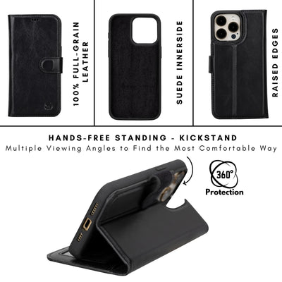 casper iphone 14 series detachable leather wallet case - toronata - 